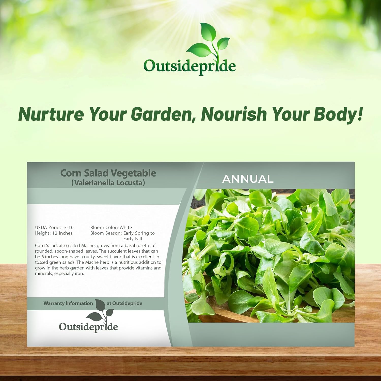 Corn Salad Vegetable Seed Packet