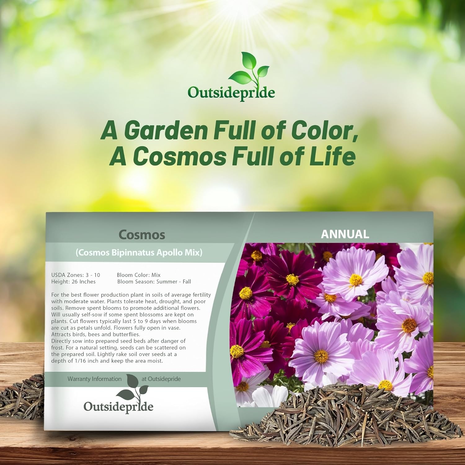 Cosmos Bipinnatus Apollo Seed Packet