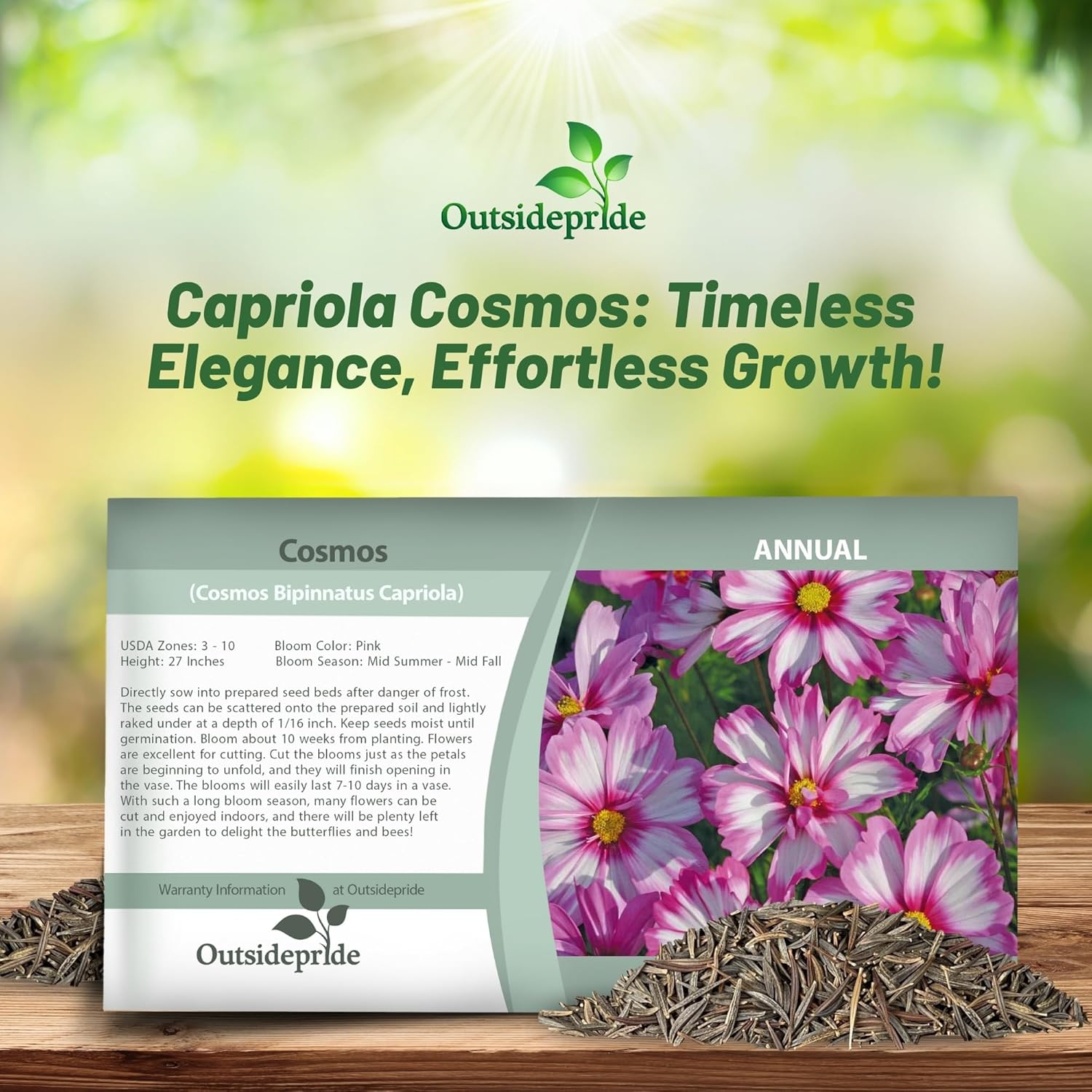 Cosmos Bipinnatus Capriola Seed Packet