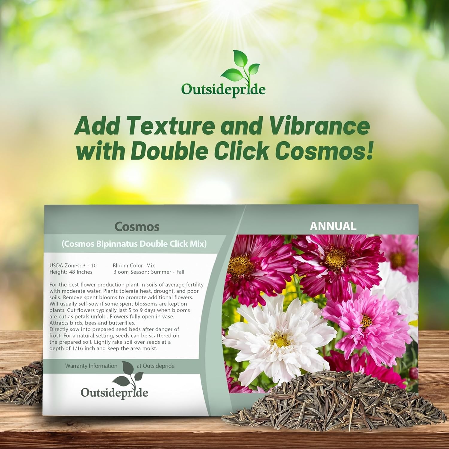 Cosmos Bipinnatus Double Click Seed Packet