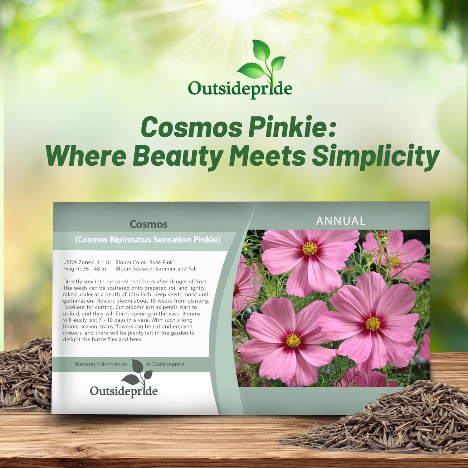 Cosmos Bipinnatus Pinkie Seed Packet
