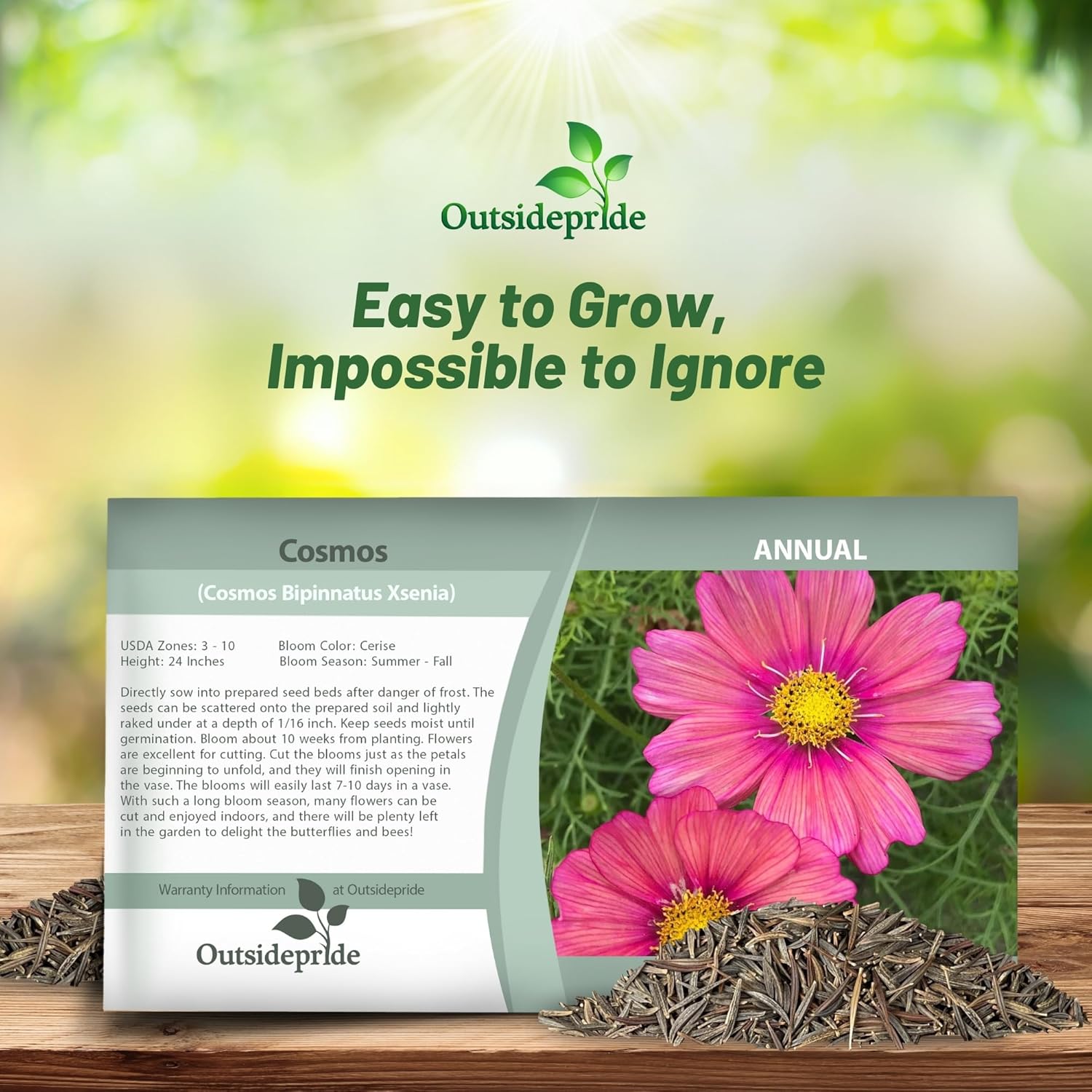 Cosmos Xsenia Flower Seeds Packet