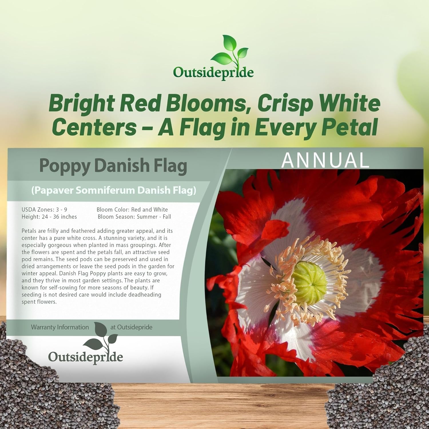 Poppy Danish Flag Seed Packet
