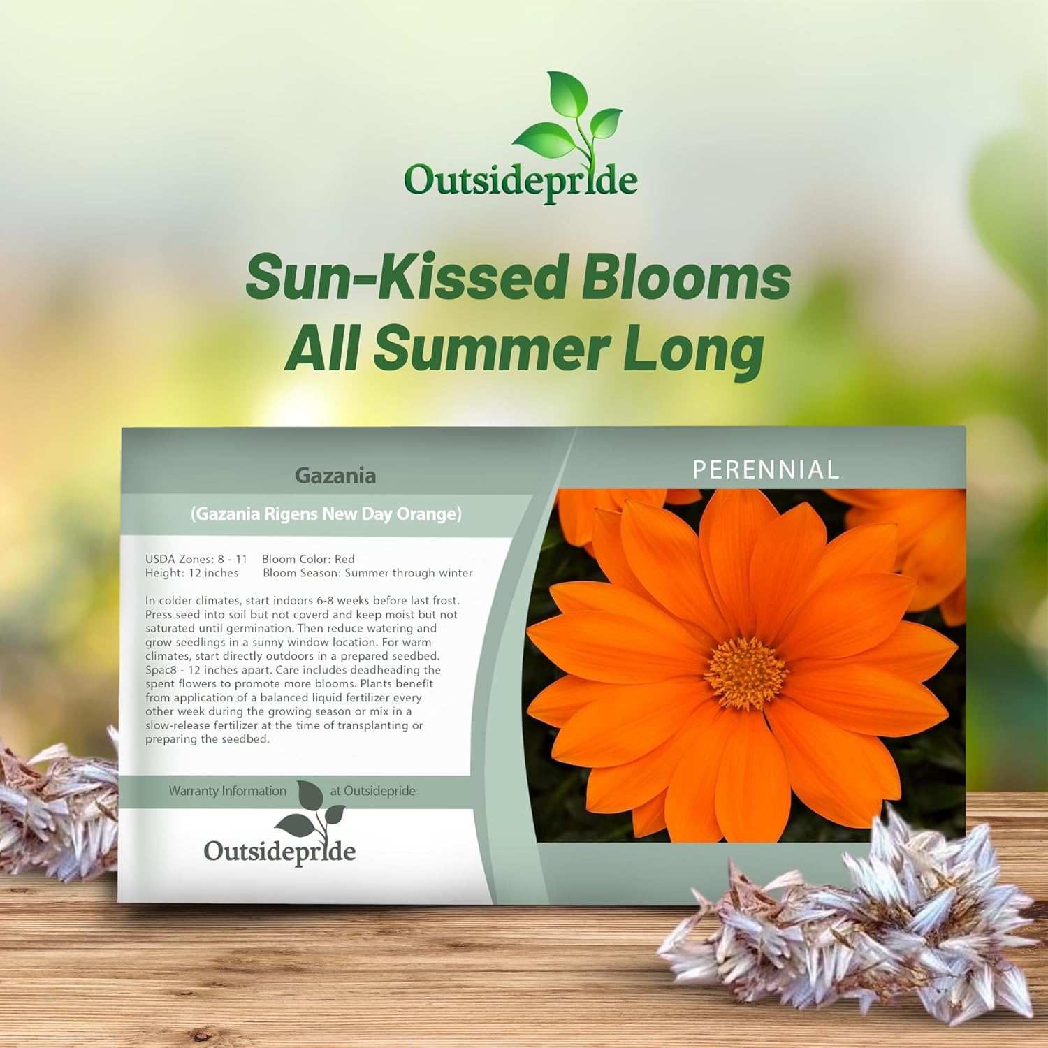 Gazania New Day Orange Seed Packet
