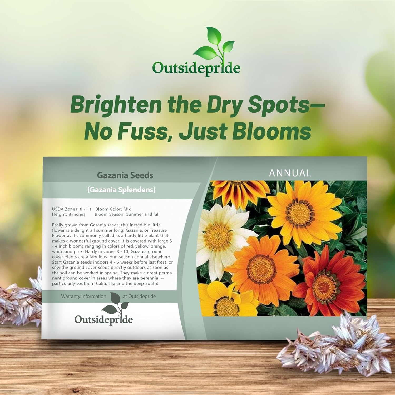 Gazania Splendens Ground Cover Seed Packet