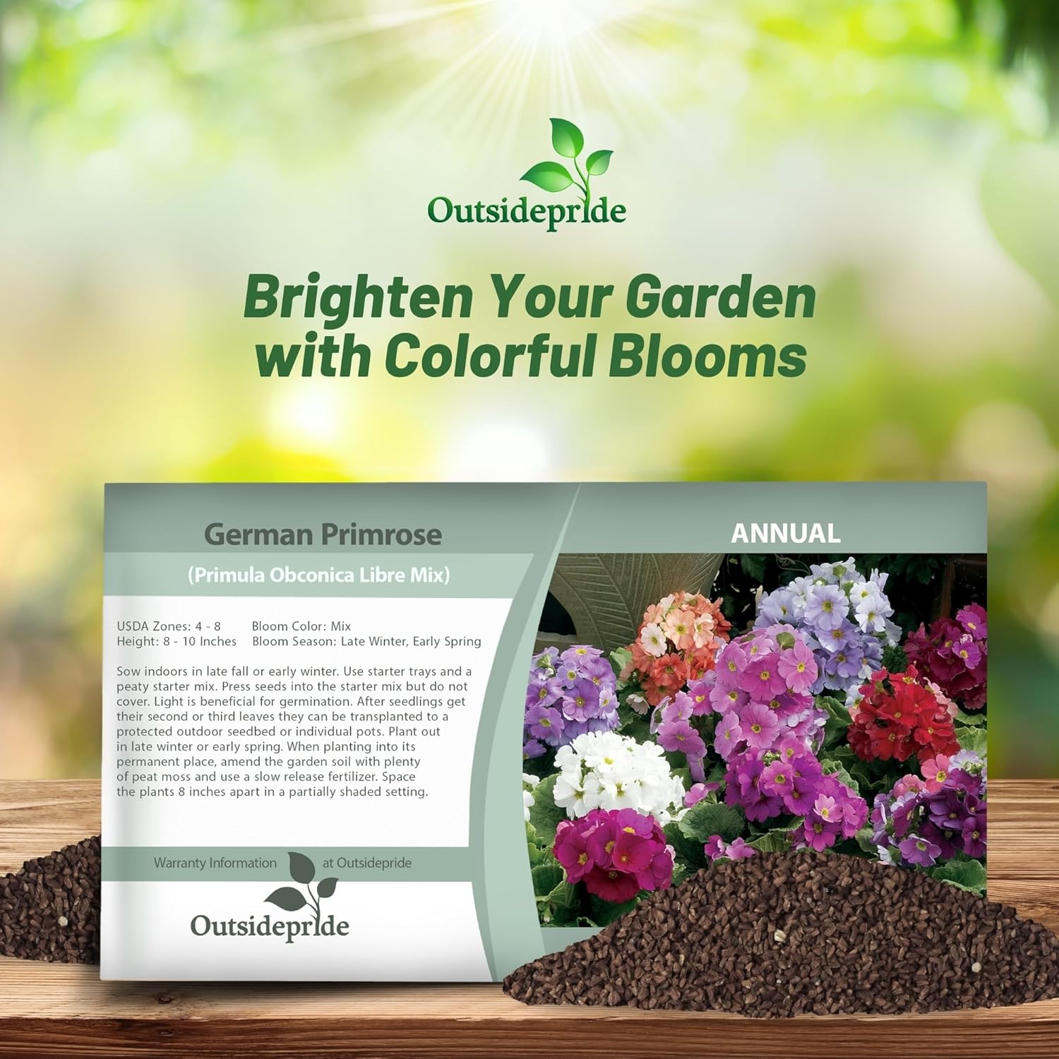 Common Primrose Libre Flower Seed Packet