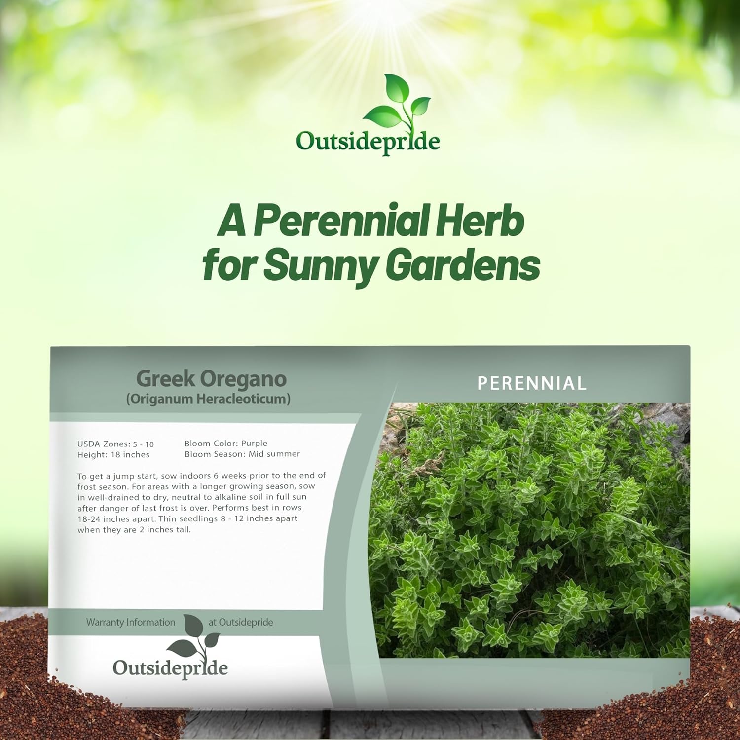 Greek Oregano Herb Seed Packet
