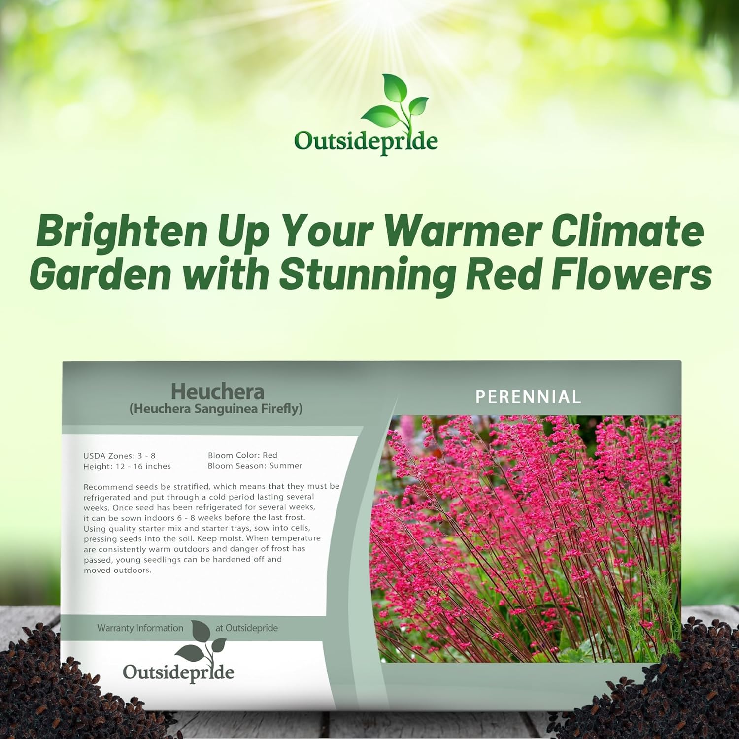 Heuchera Firefly Flower Seed Packet