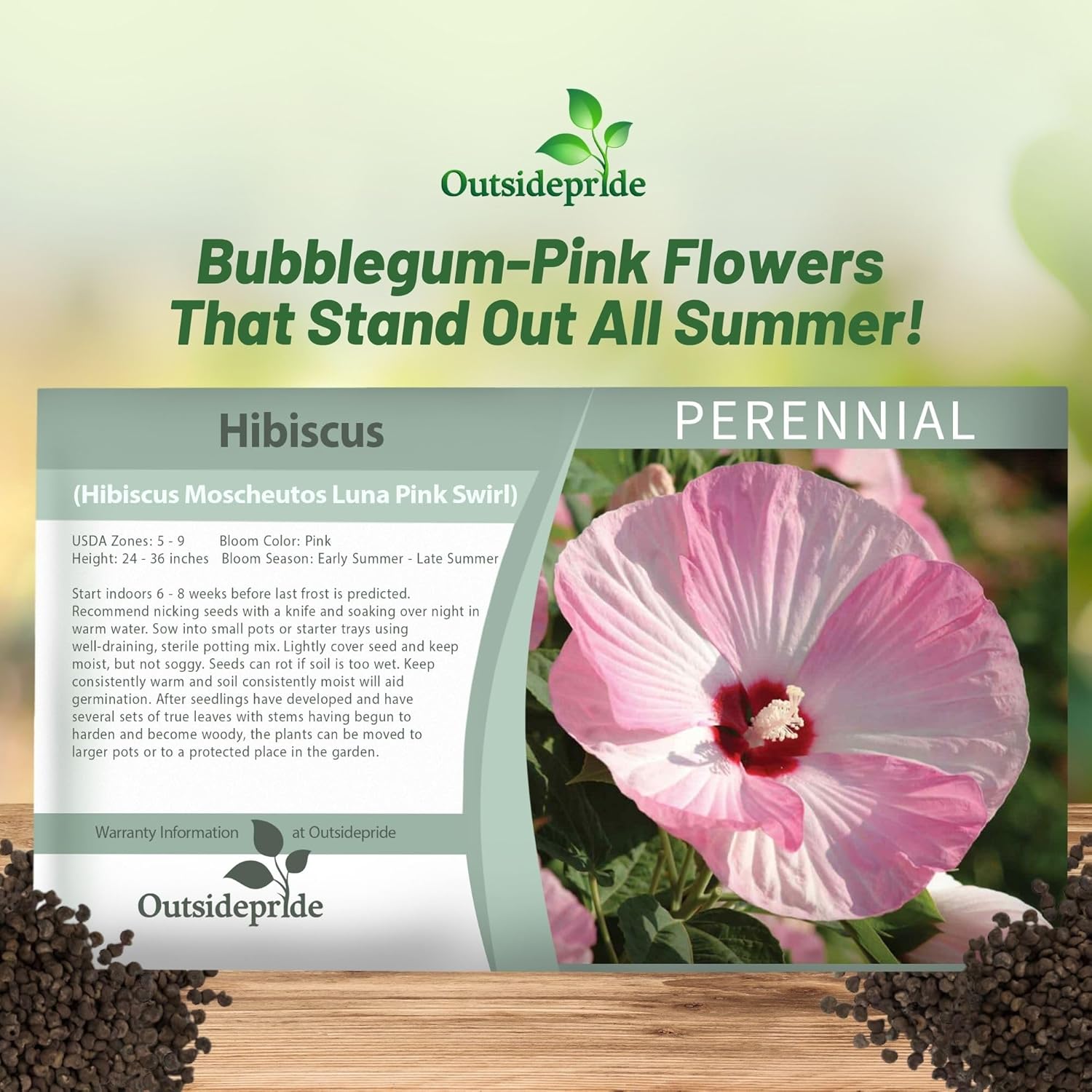 Hibiscus Pink Swirl Seed Packet