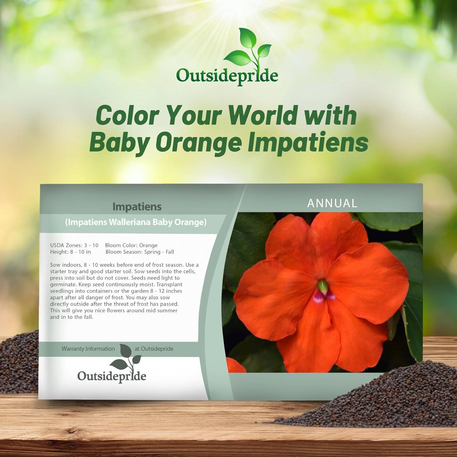 Impatiens Orange Seed Packet