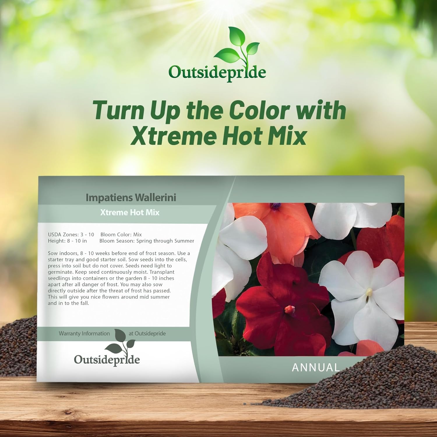 Impatiens Xtreme Hot Mix Seed Packet