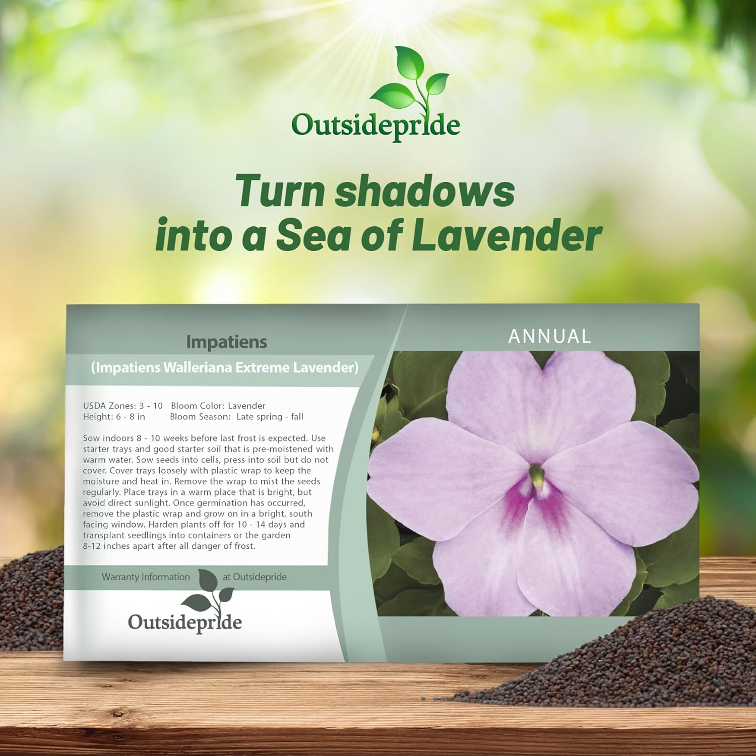 Impatiens Lavender Seed Packet