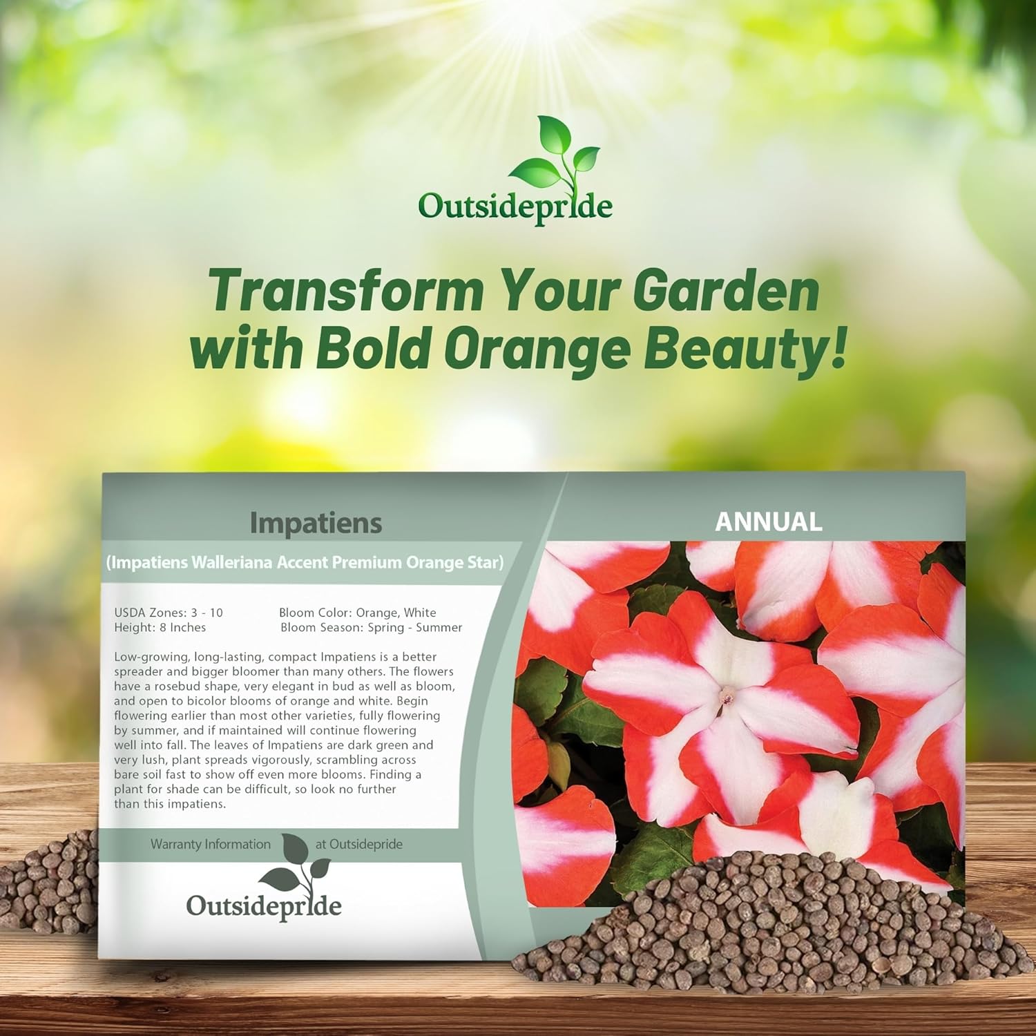 Impatiens Orange Star Seed Packet