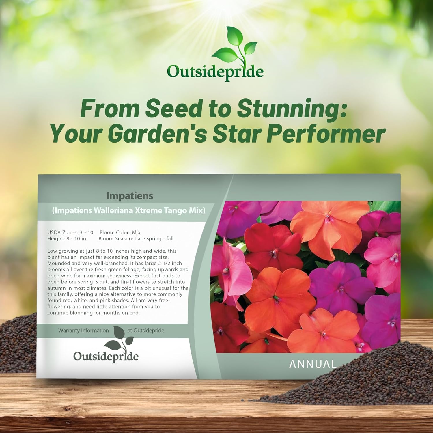 Impatiens Tango Flower Seed Packet
