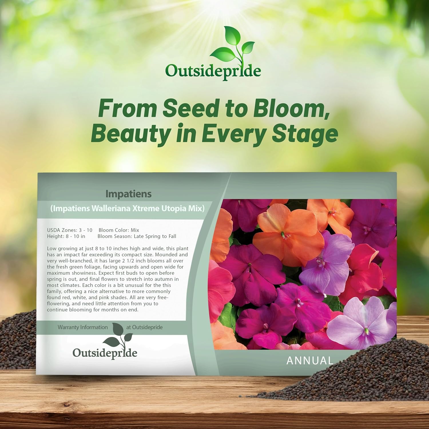 Impatiens Utopia Flower Seed Packet