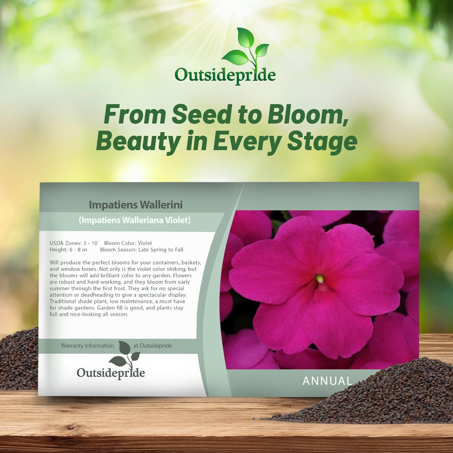 Impatiens Violet Seed Packet