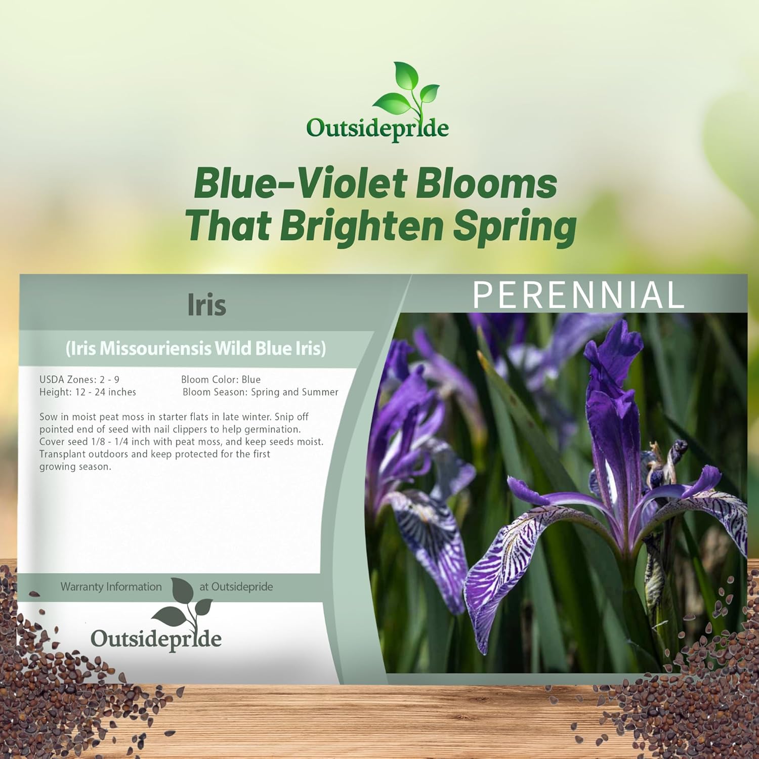 Iris Missouri Flower Seed Packet