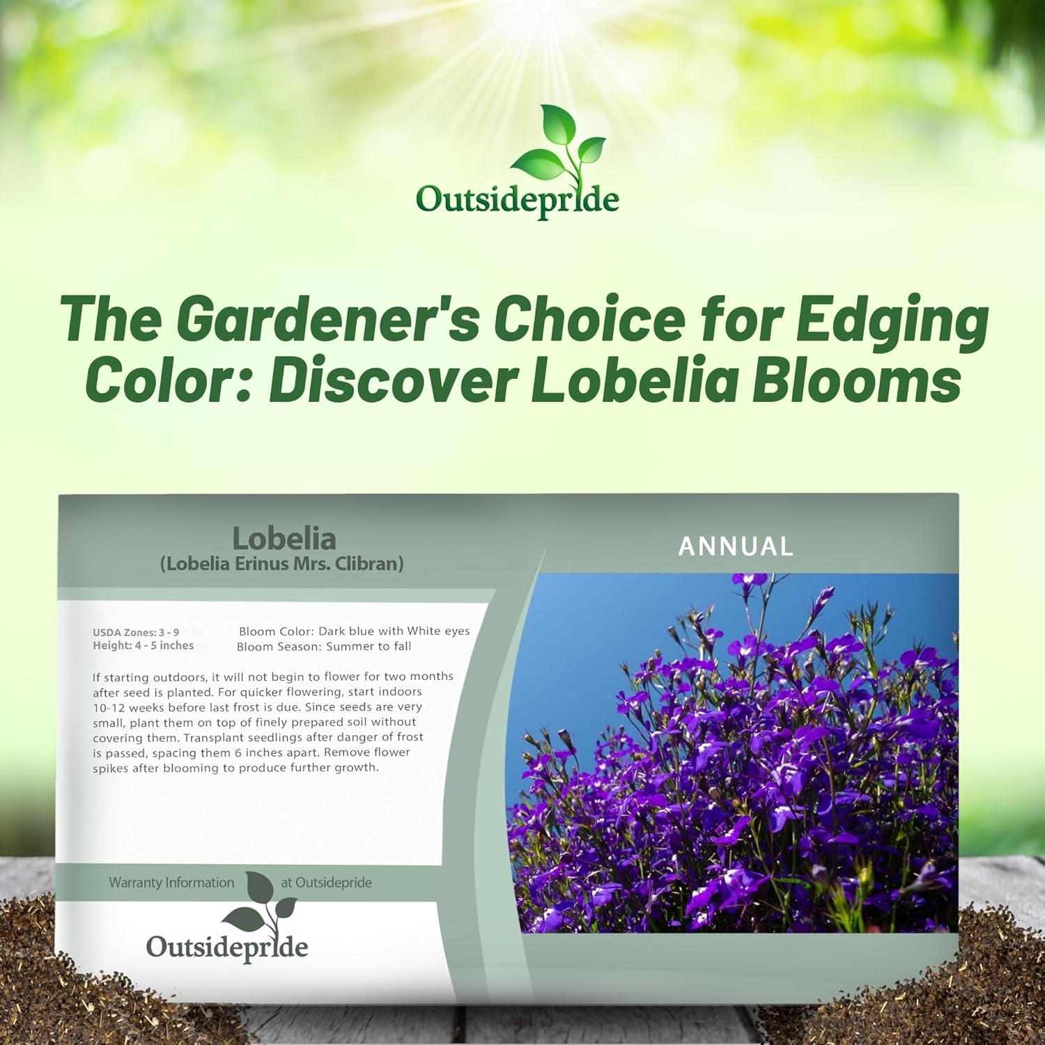 Lobelia Mrs. Clibran Seed Packet