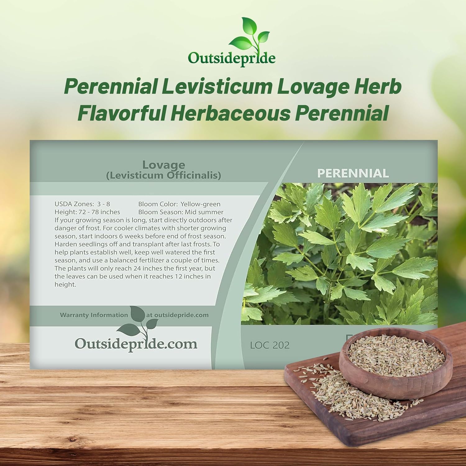 Lovage Herb Seed Packet