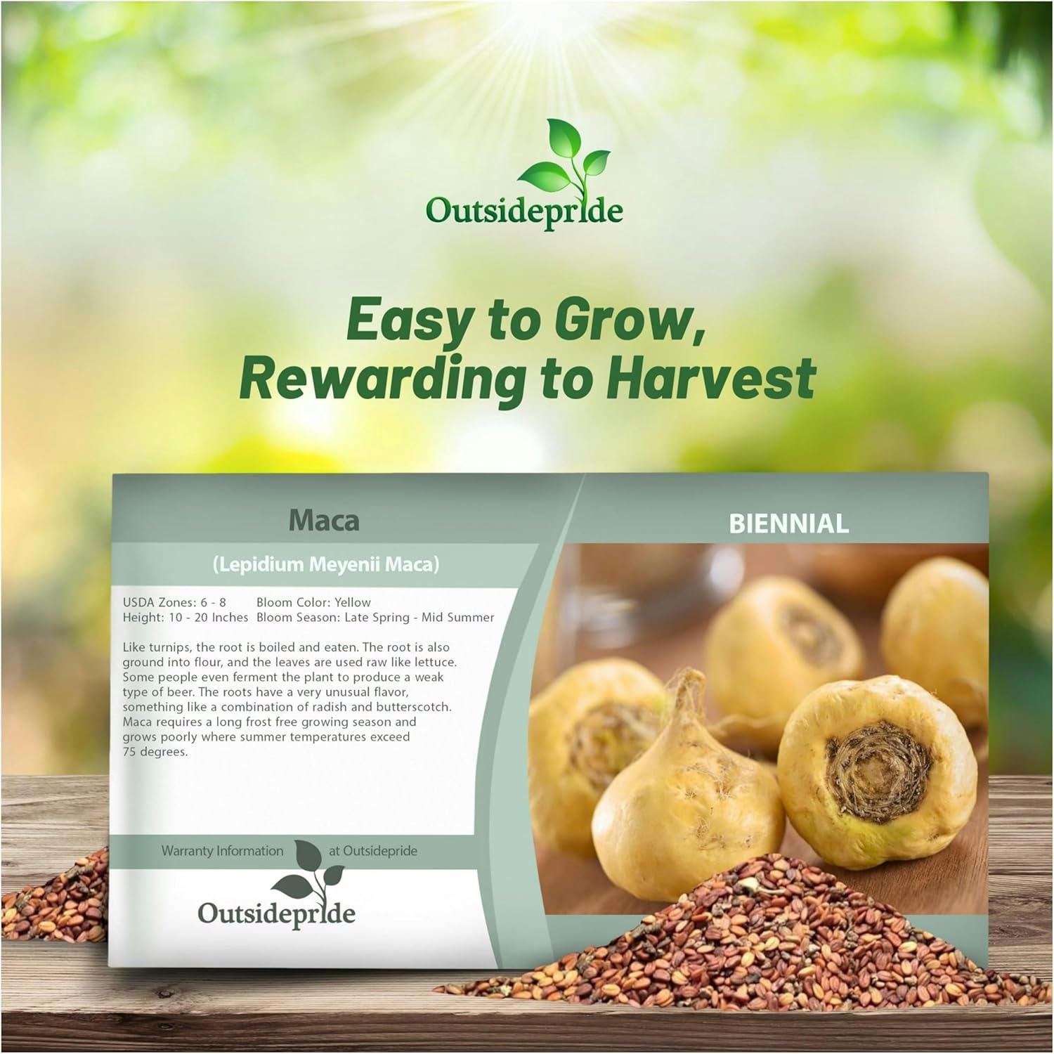Maca Flower Seed Packet