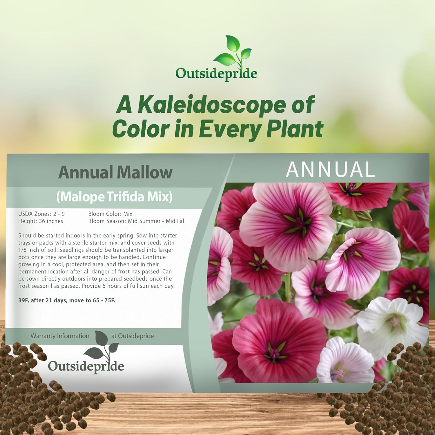 Mallow Mix Flower Seed Packet