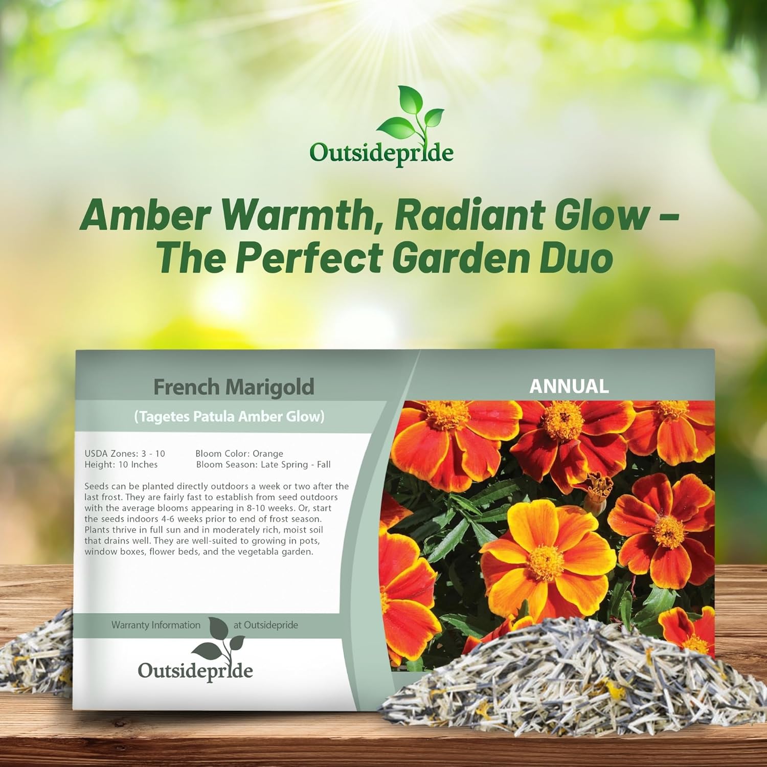 Marigold Amber Glow Seed Packet