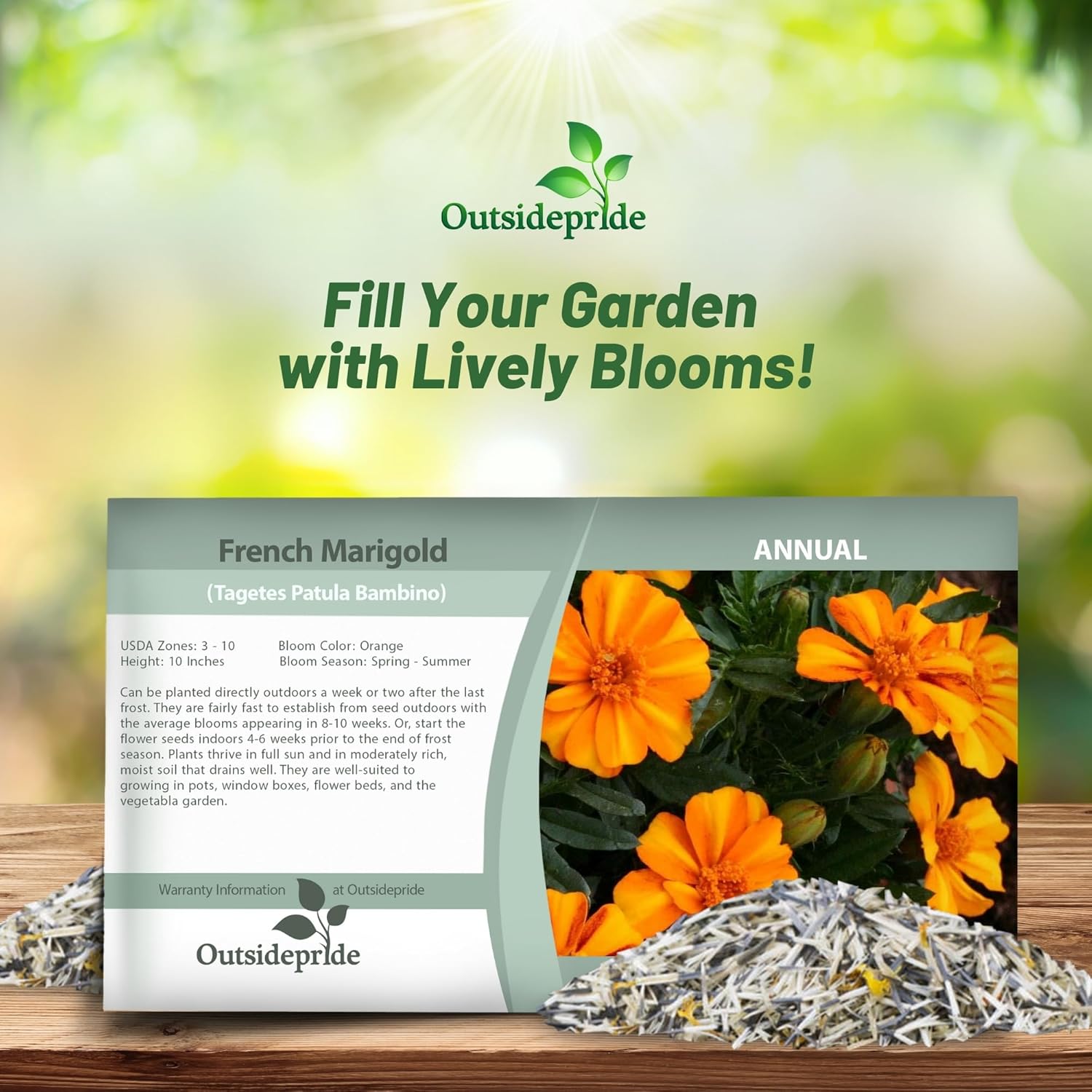 Tagetes patula Bambino Seed Packets
