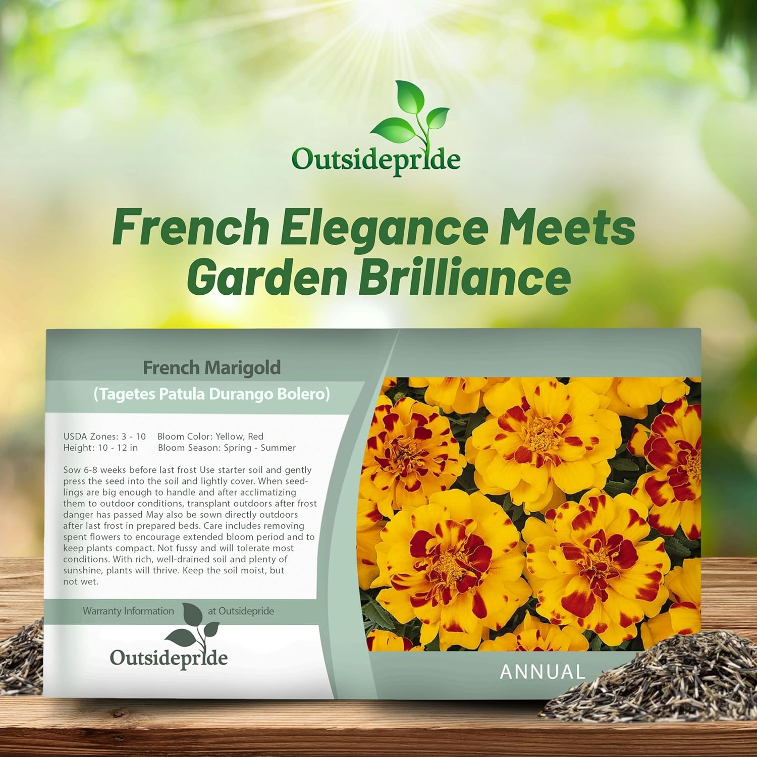 French Marigold Durango Bolero Seed Packet