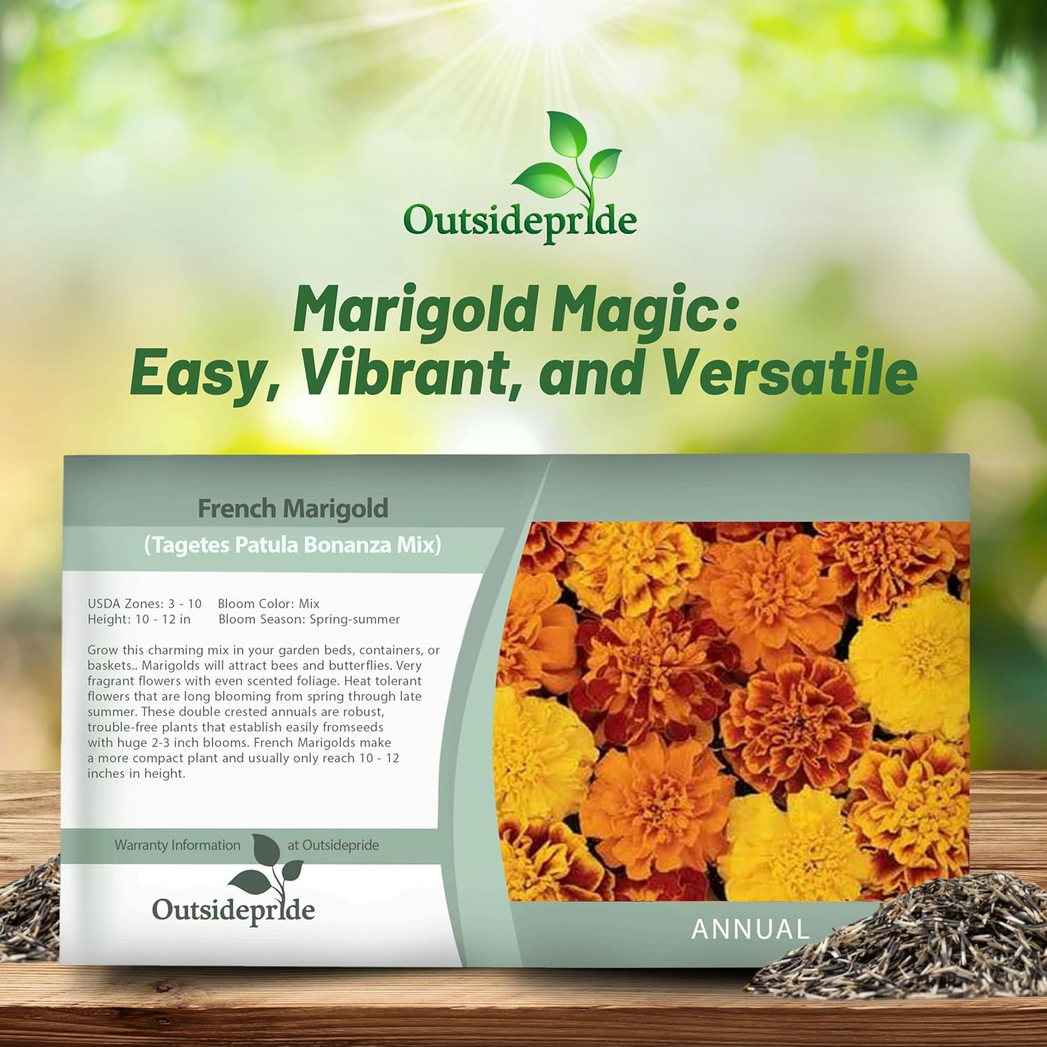French Marigold Bonanza Seed Packet