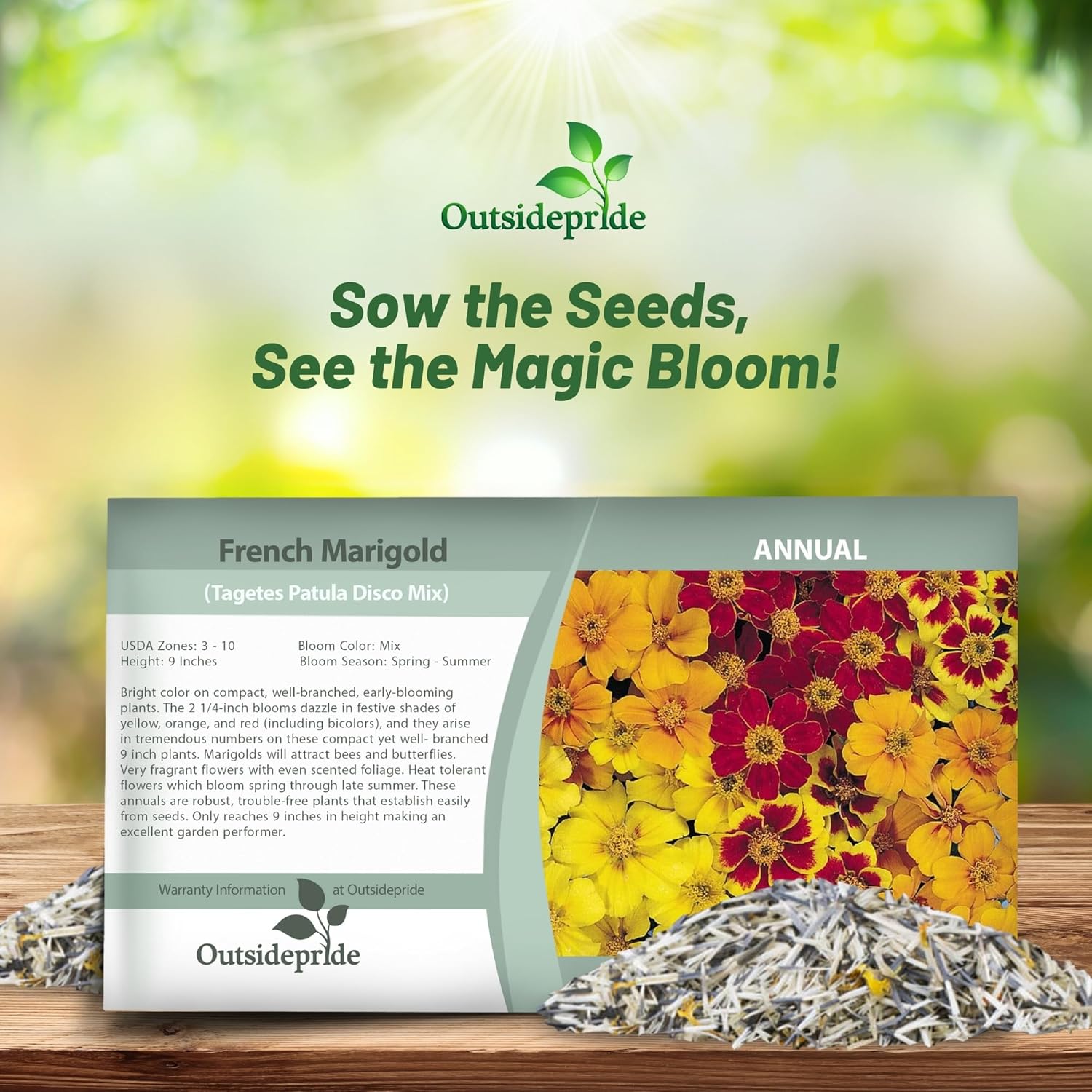French Marigold Disco Seed Packet Mix