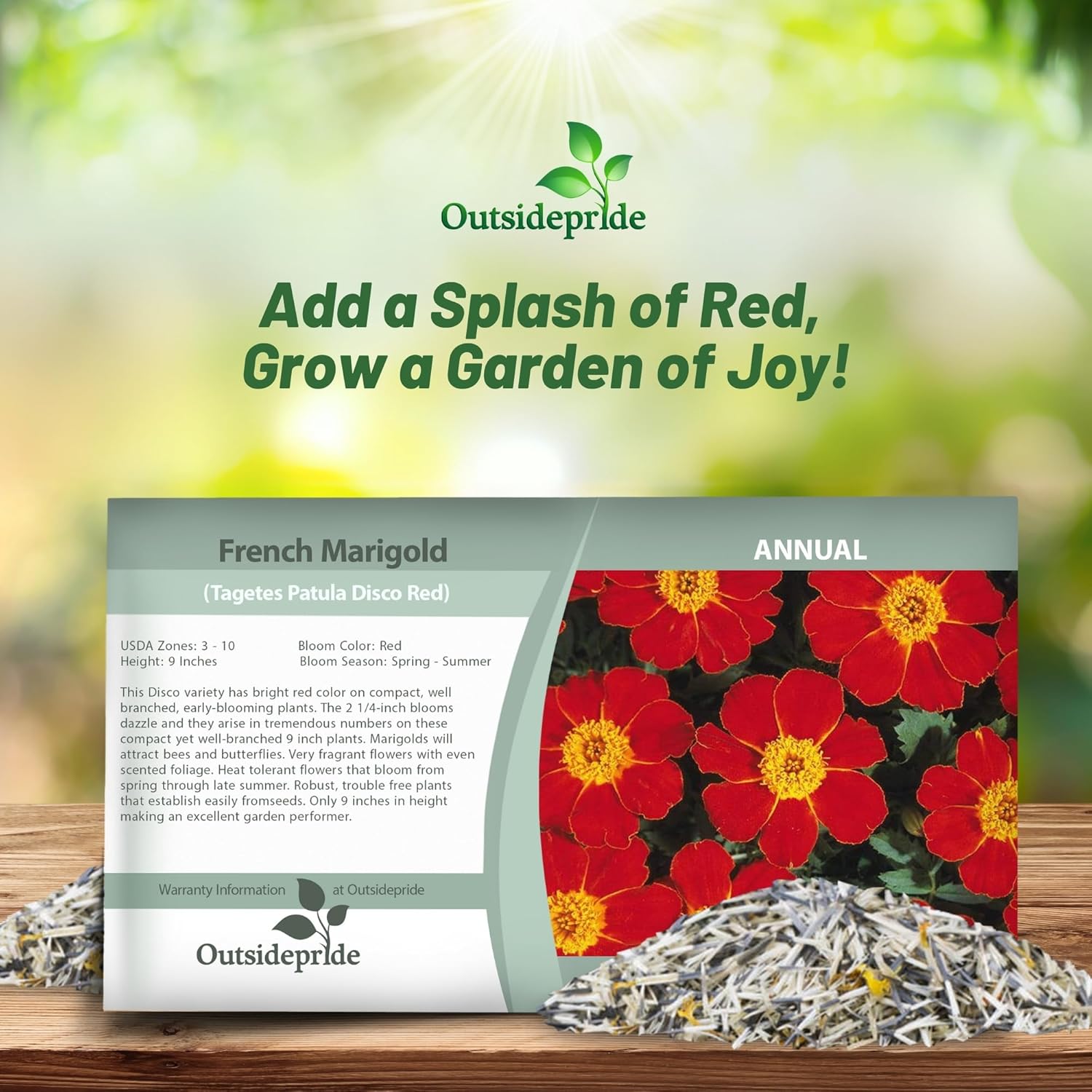 French Marigold Disco Red Seed Packet