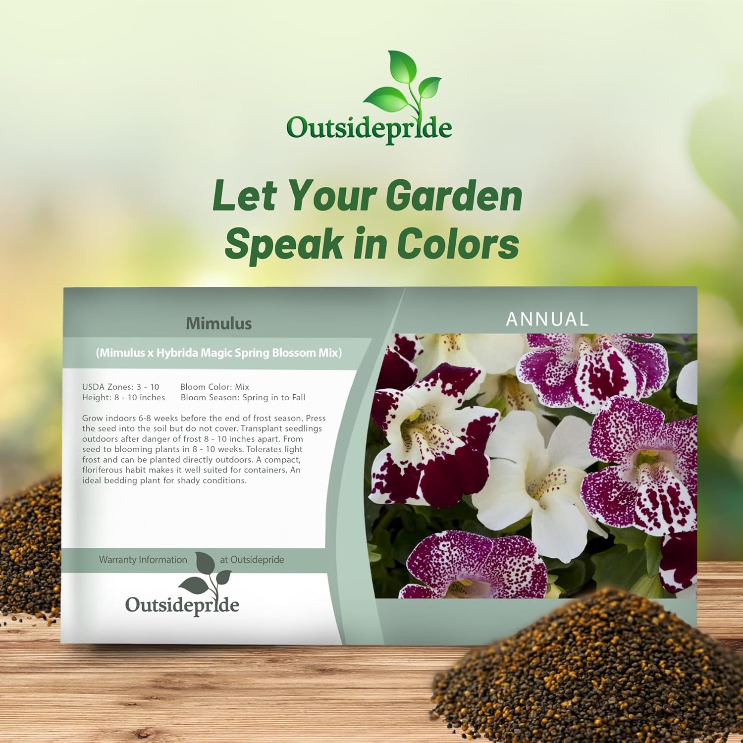 Mimulus Spring Mix Seed Packet