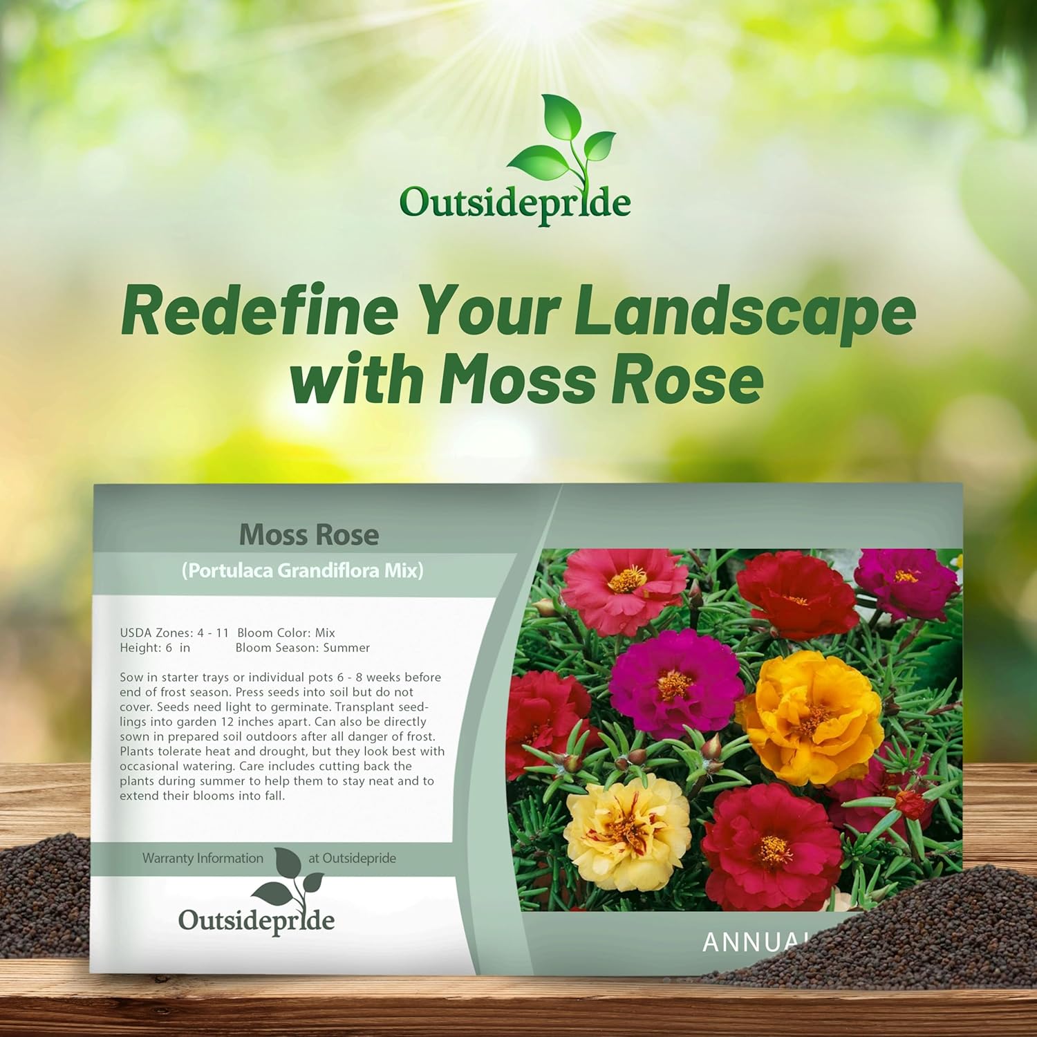 Moss Rose Ground Cover Seed Packet