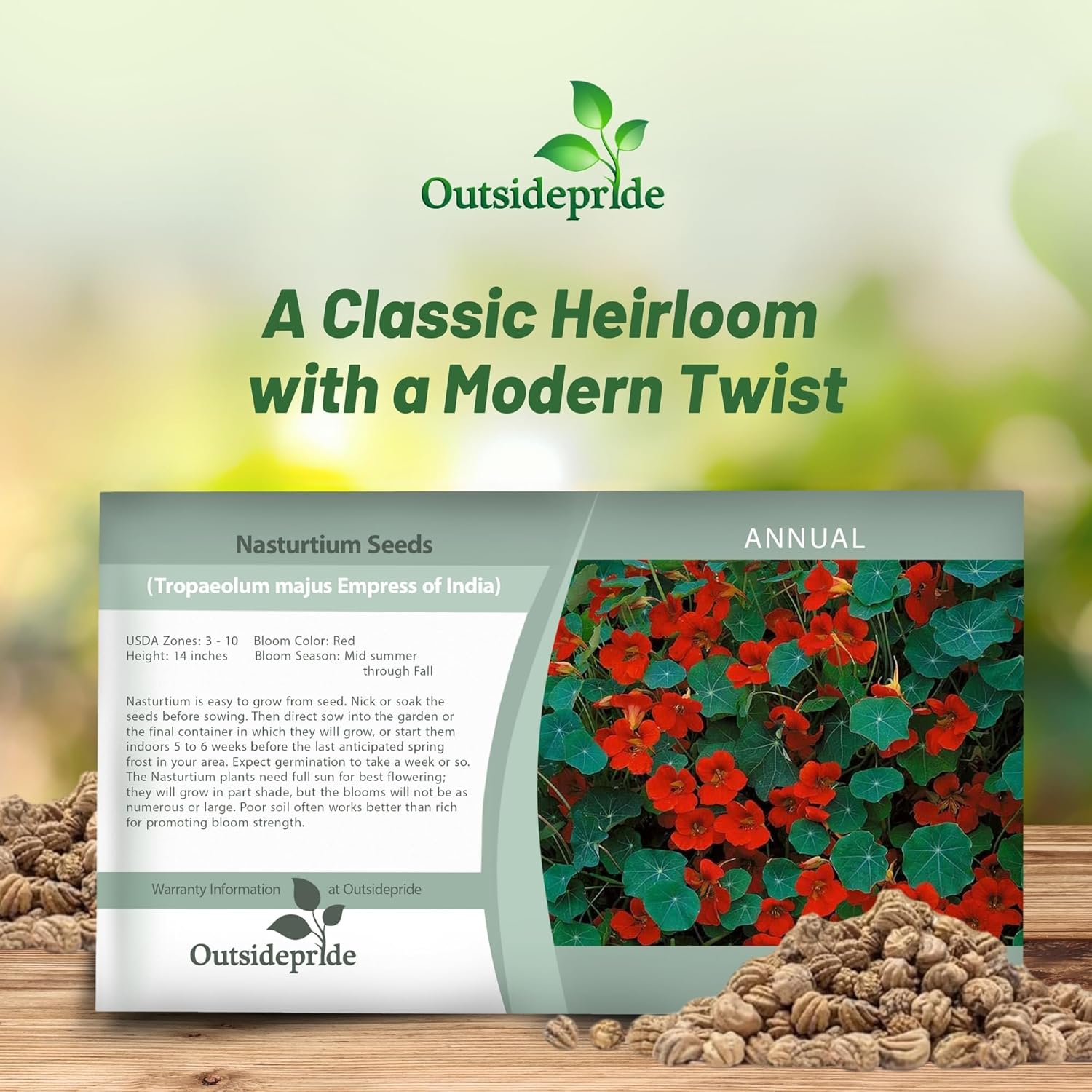 Nasturtium Empress of India Seed Packet