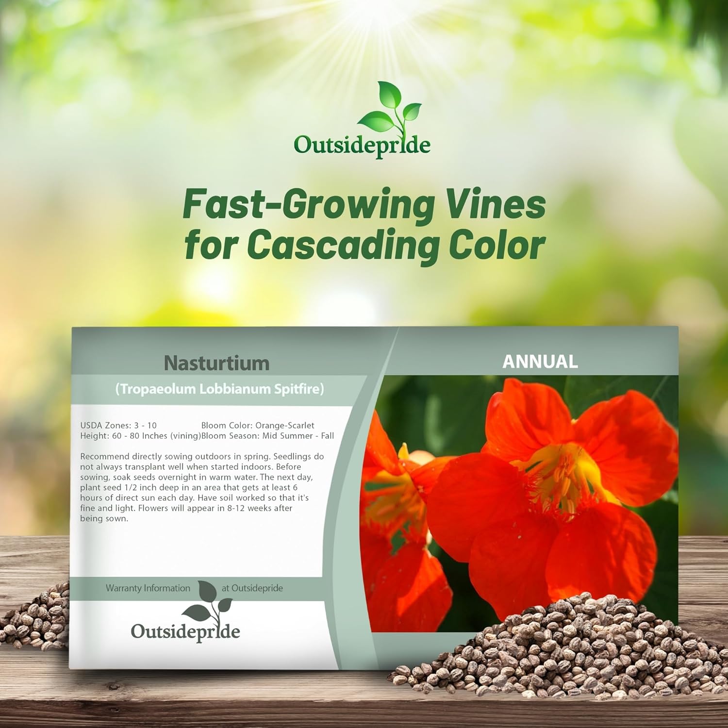 Nasturtium Spitfire Seed Packet