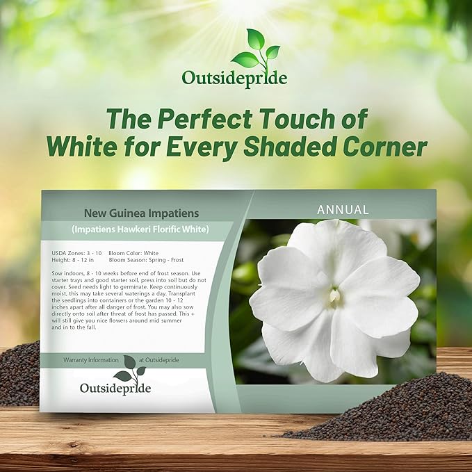 New Guinea Impatiens White Seed Packet