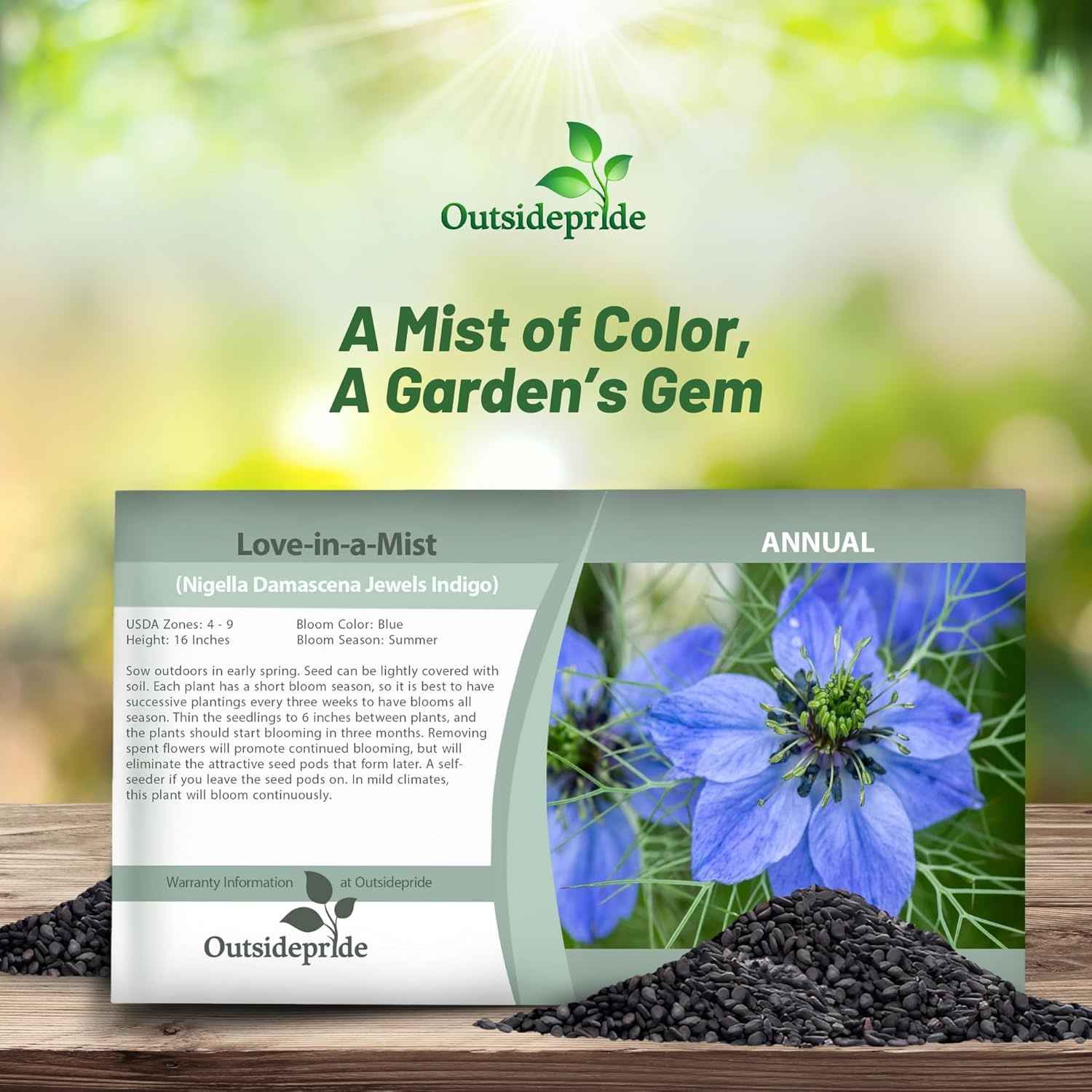 Love-in-a-mist Indigo Seed Packet