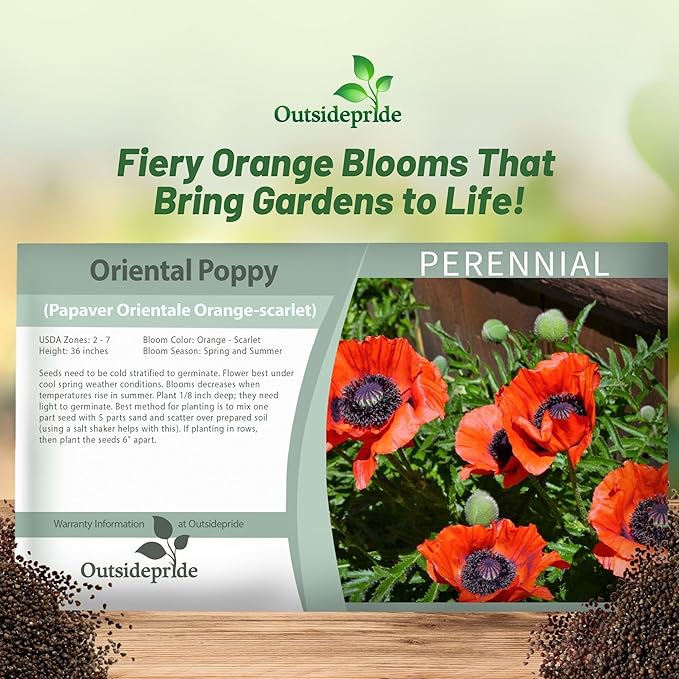 Papaver Orientale Orange-scarlet Seed Packet