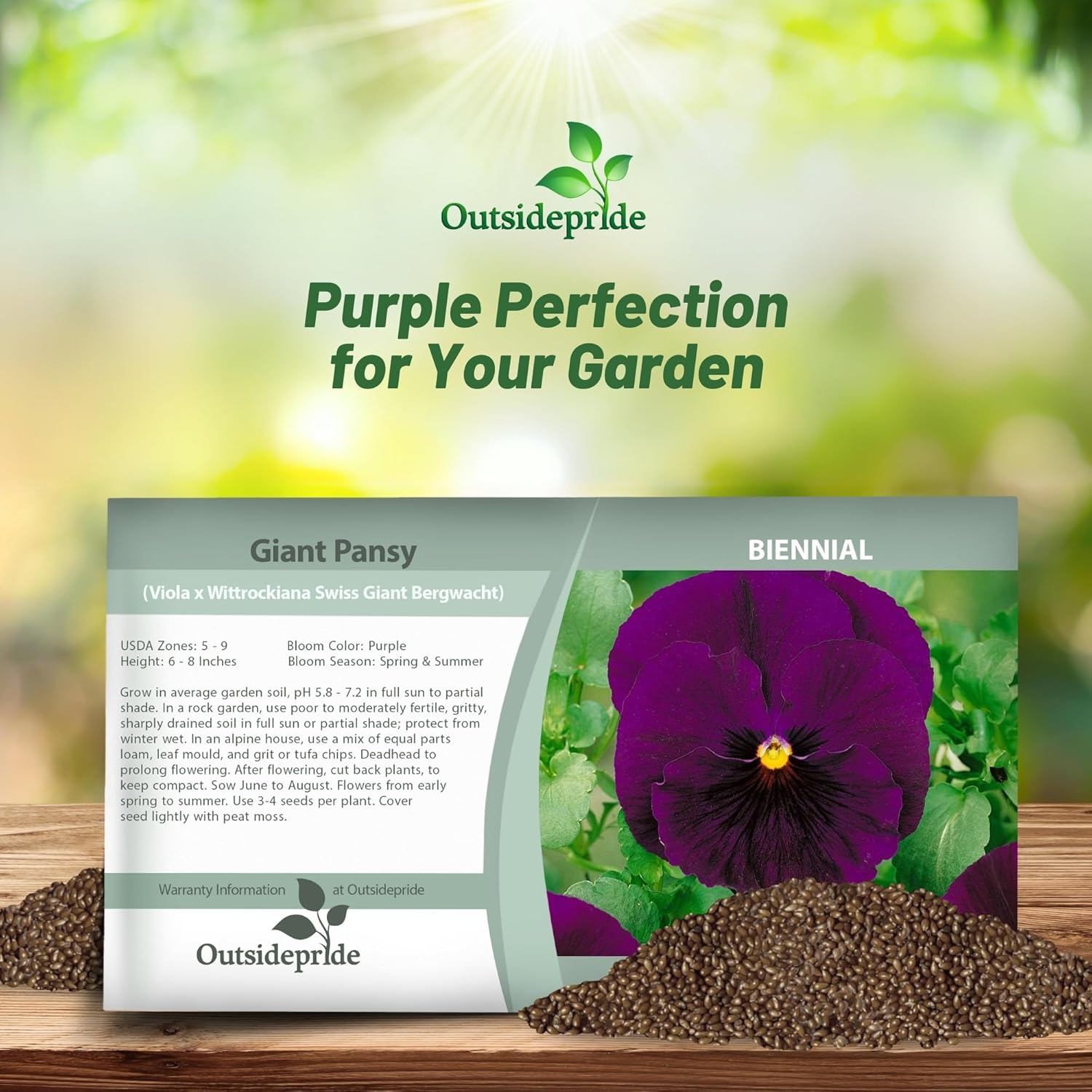 Pansy Swiss Giants Bergwacht Seed Packet