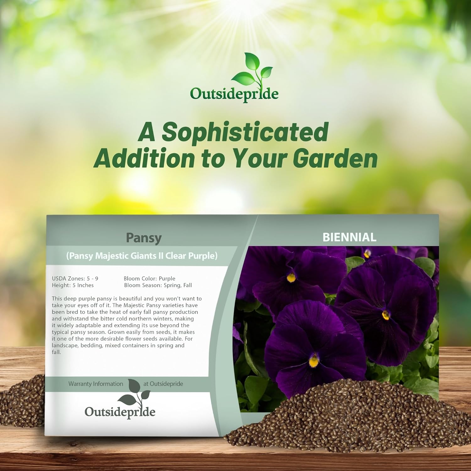 Pansy Majestic Giants Purple Seed Packet
