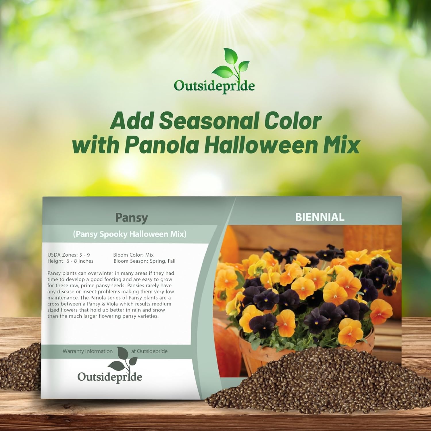 Pansy Panola Halloween Seed Packet