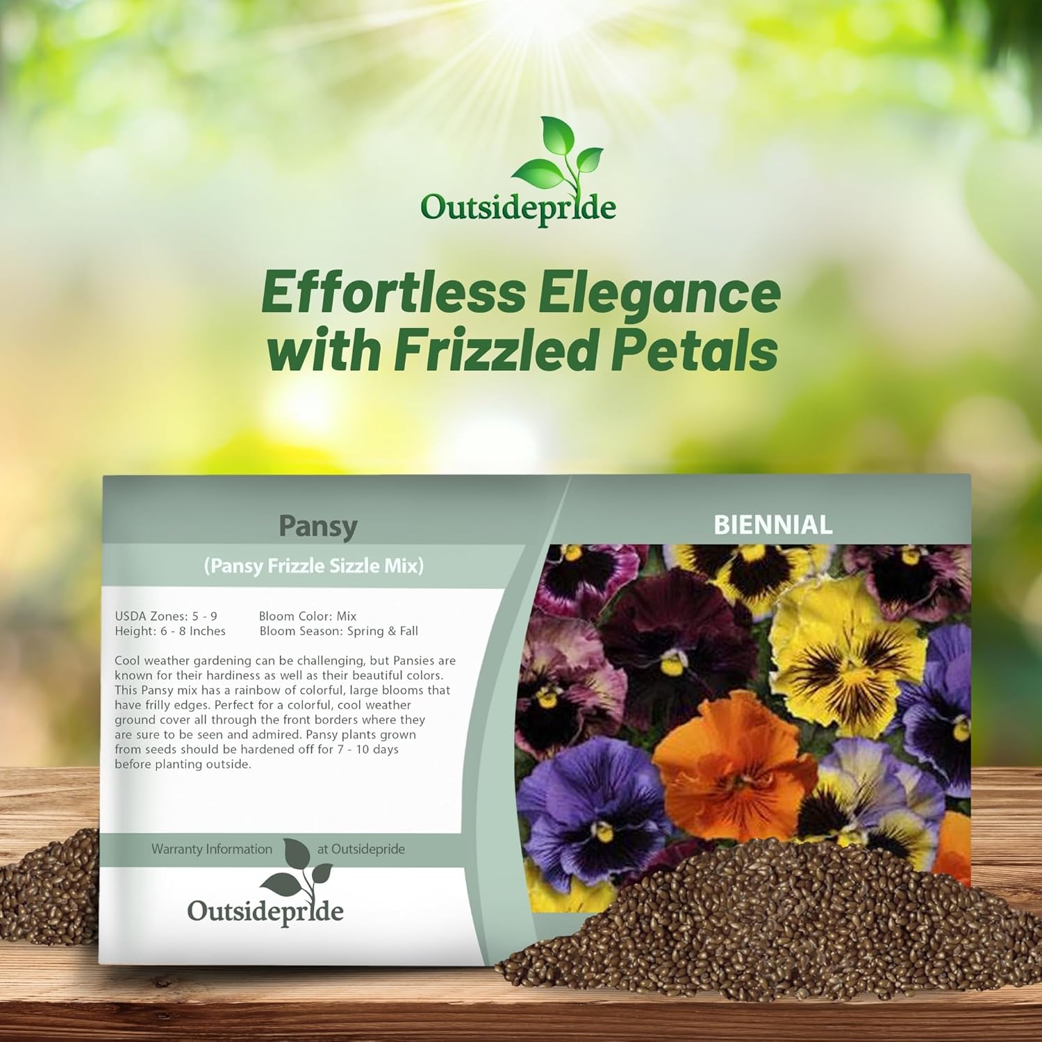 Pansy Frizzle Sizzle Seed Packet