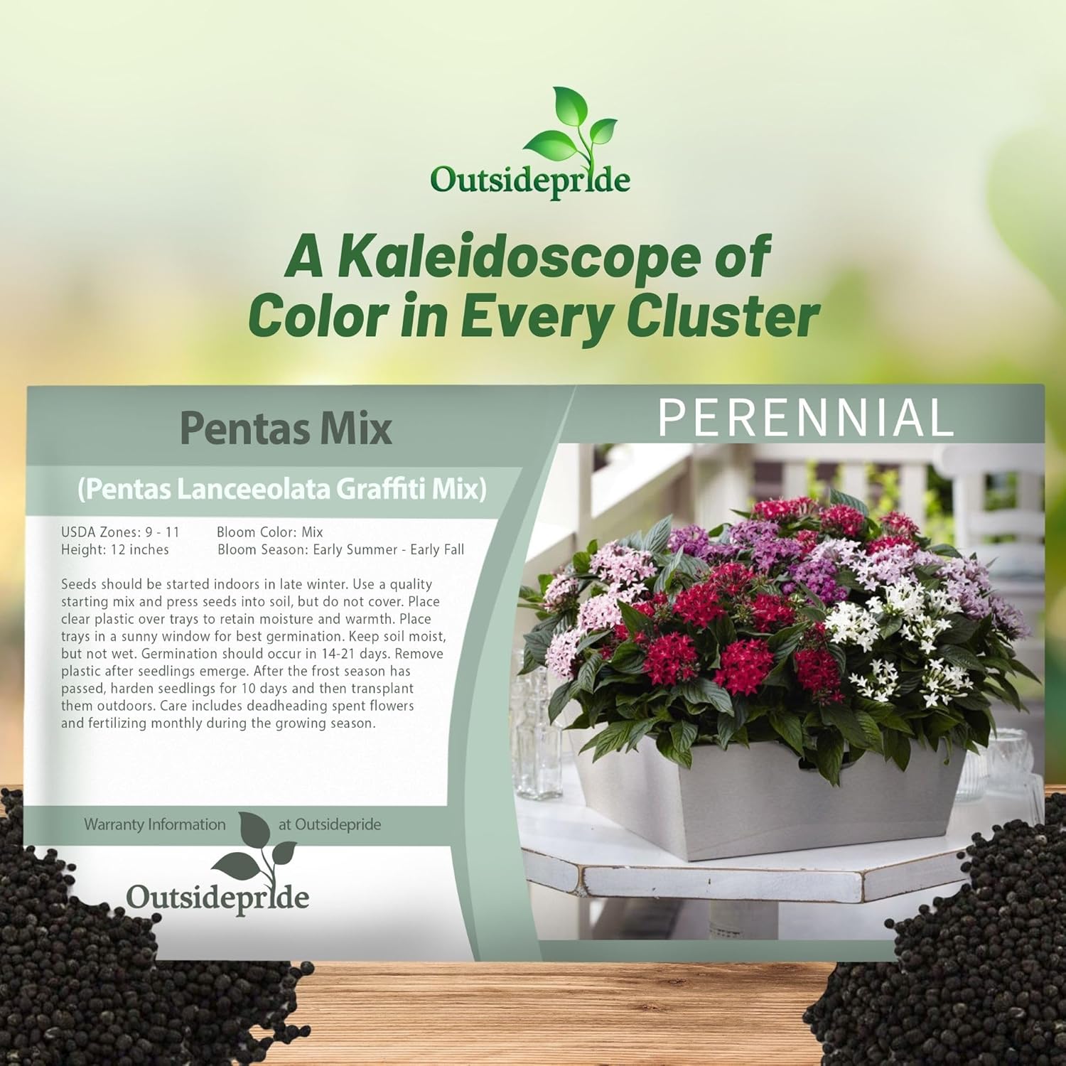 Pentas Flower Seed Mix Packet