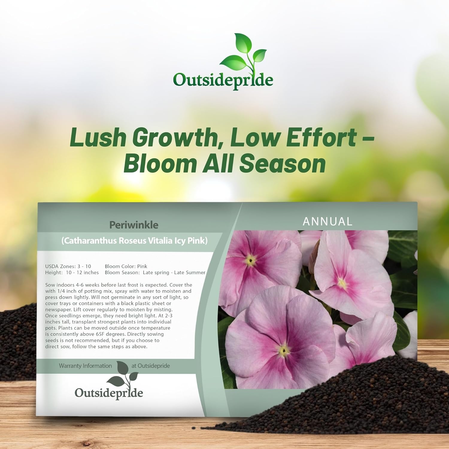Periwinkle Vitalia Icy Pink Seed Packet