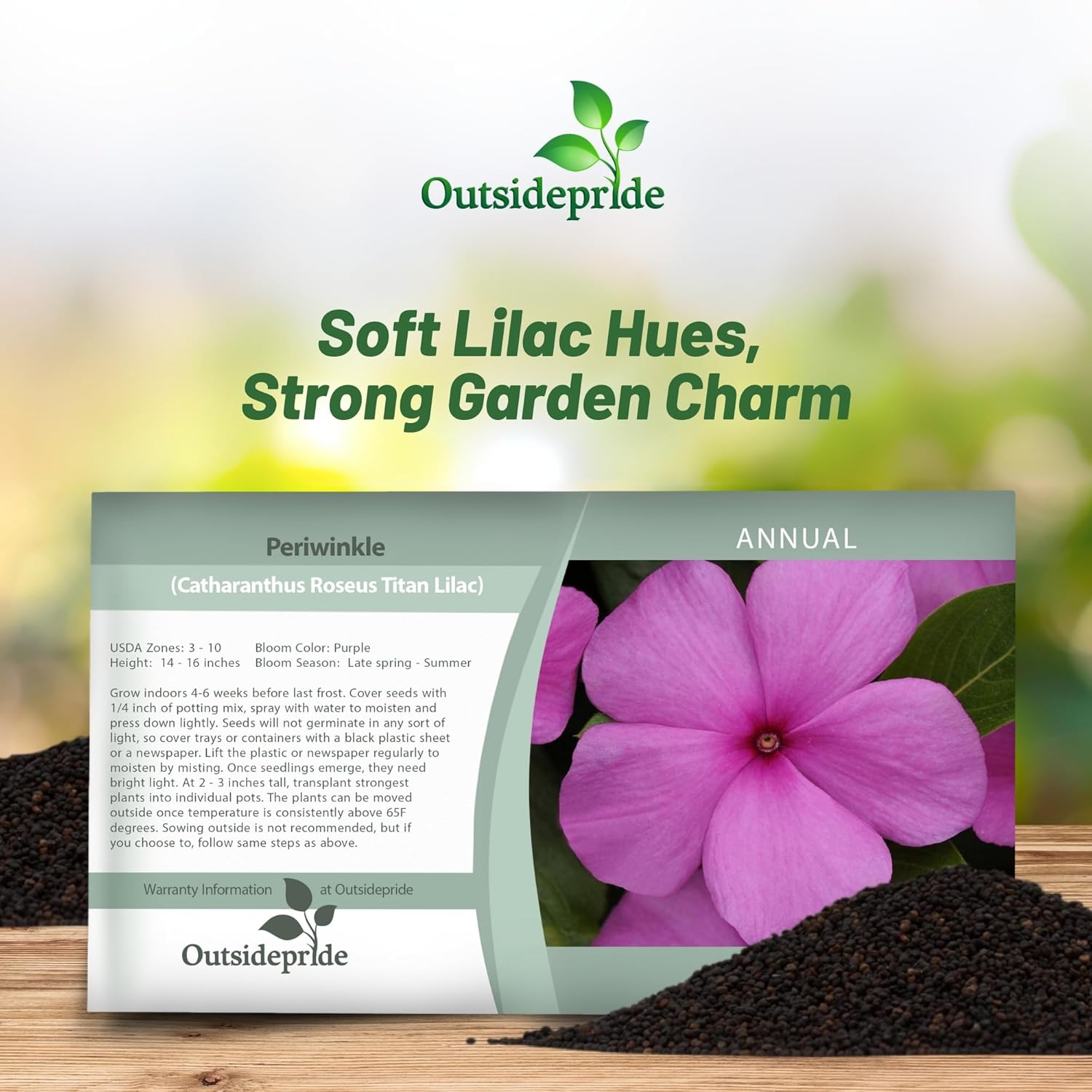 Vinca Titan Lilac Groundcover Seed Packet