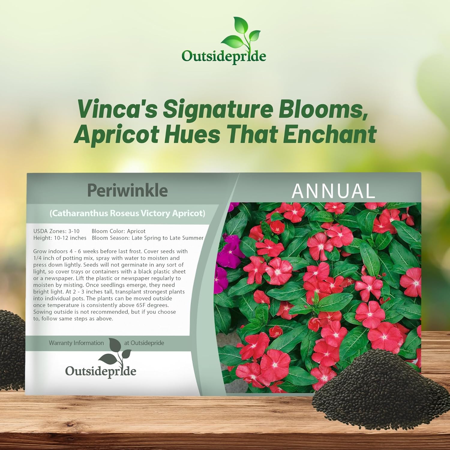Periwinkle Victory Apricot Seed Packet