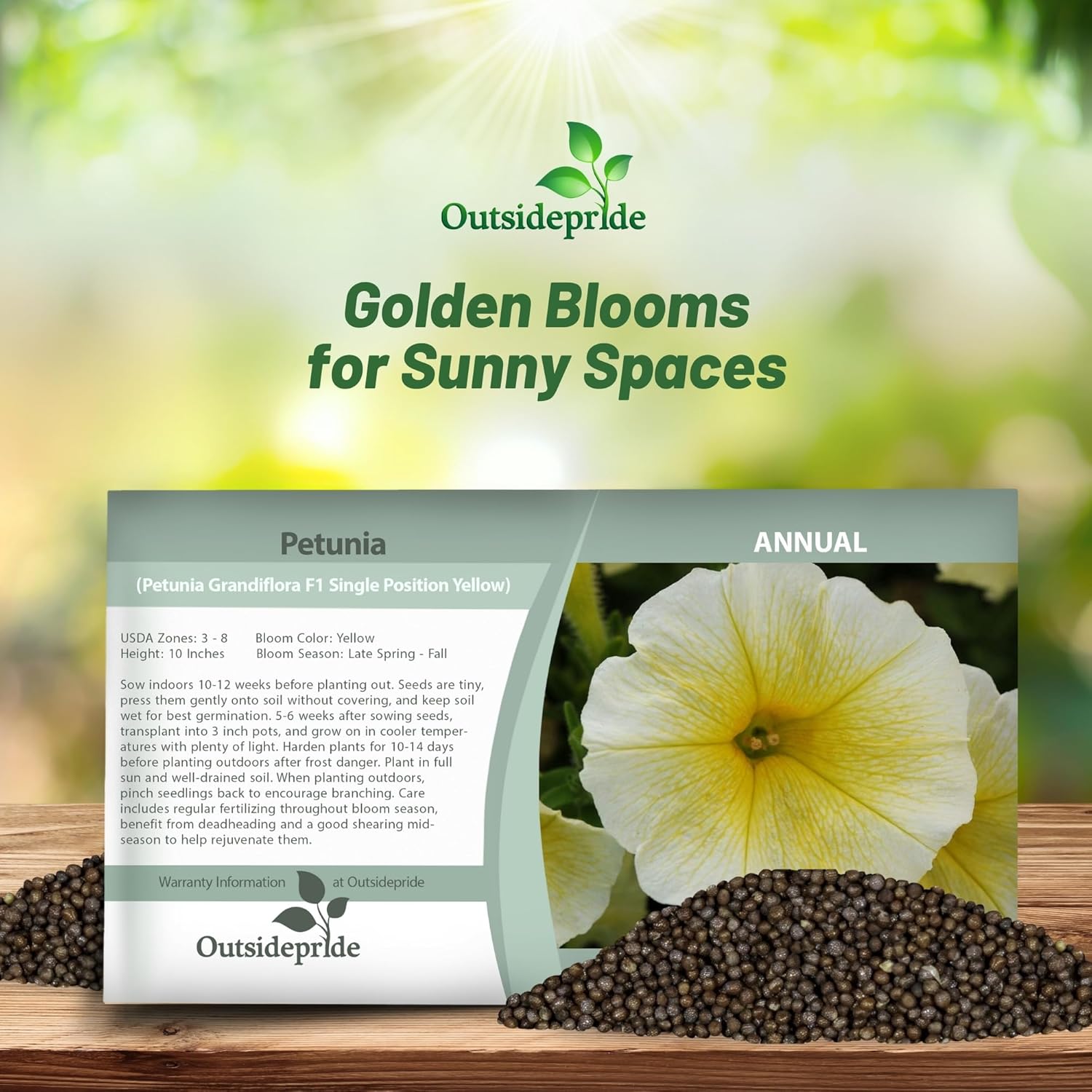 Petunia Grandiflora Yellow Seed Packet