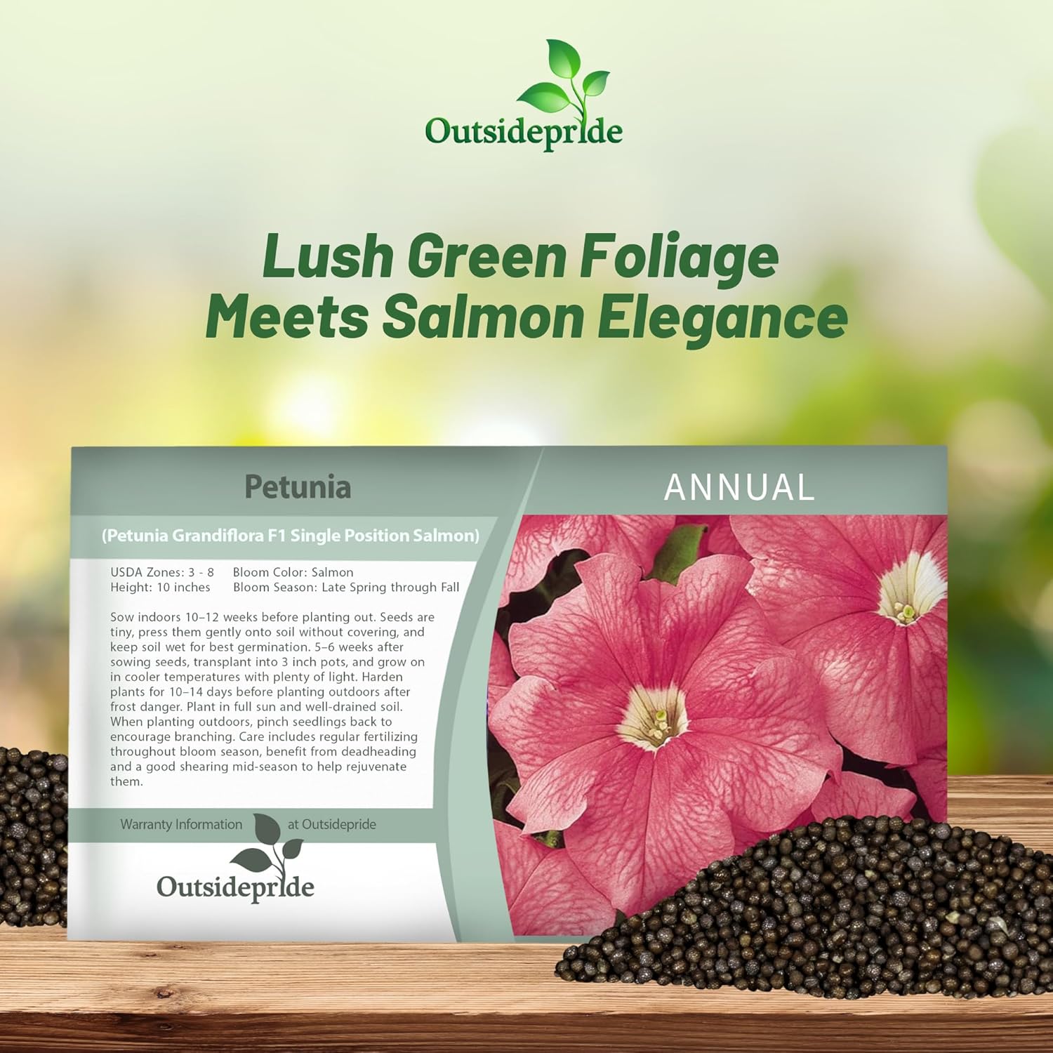 Petunia Salmon Seed Packets
