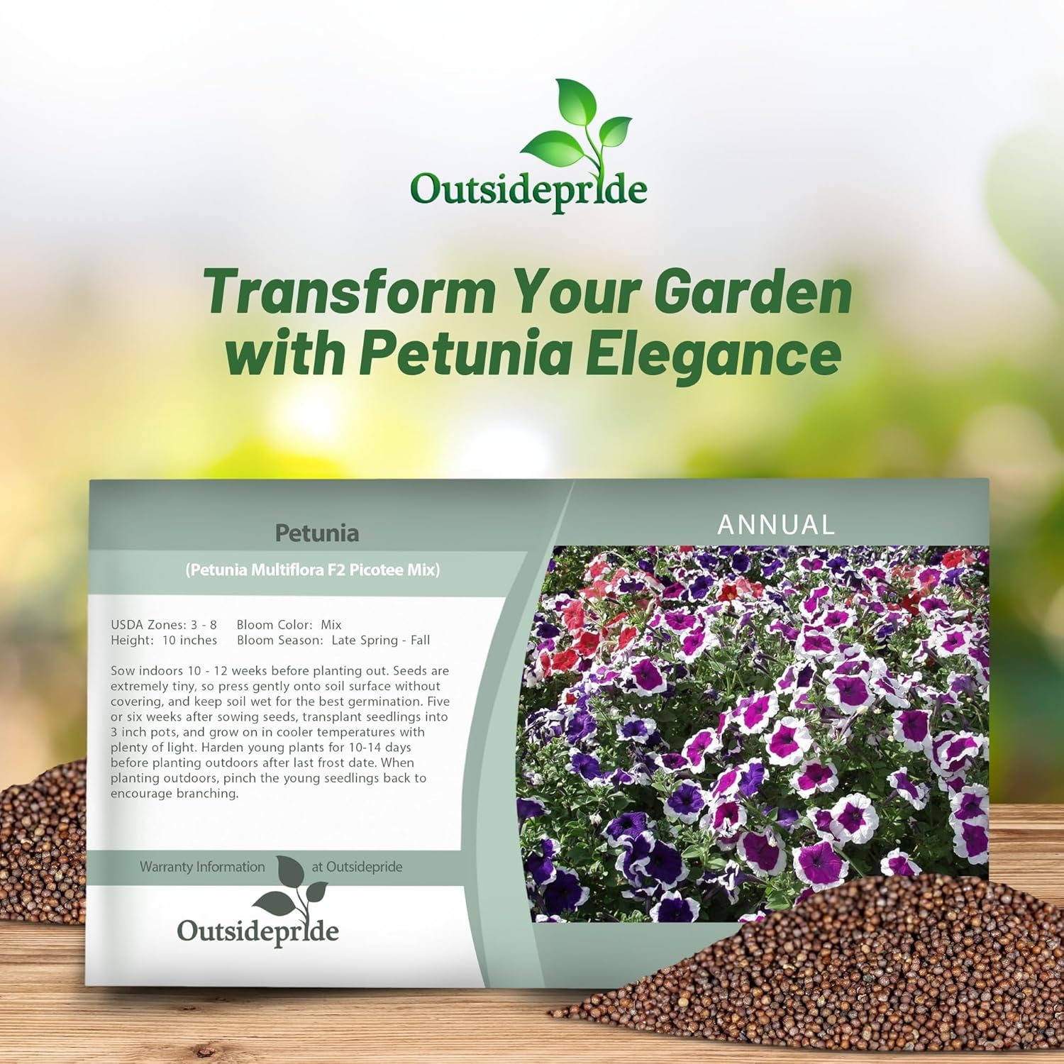 Petunia Multiflora Picotee Seed Packet