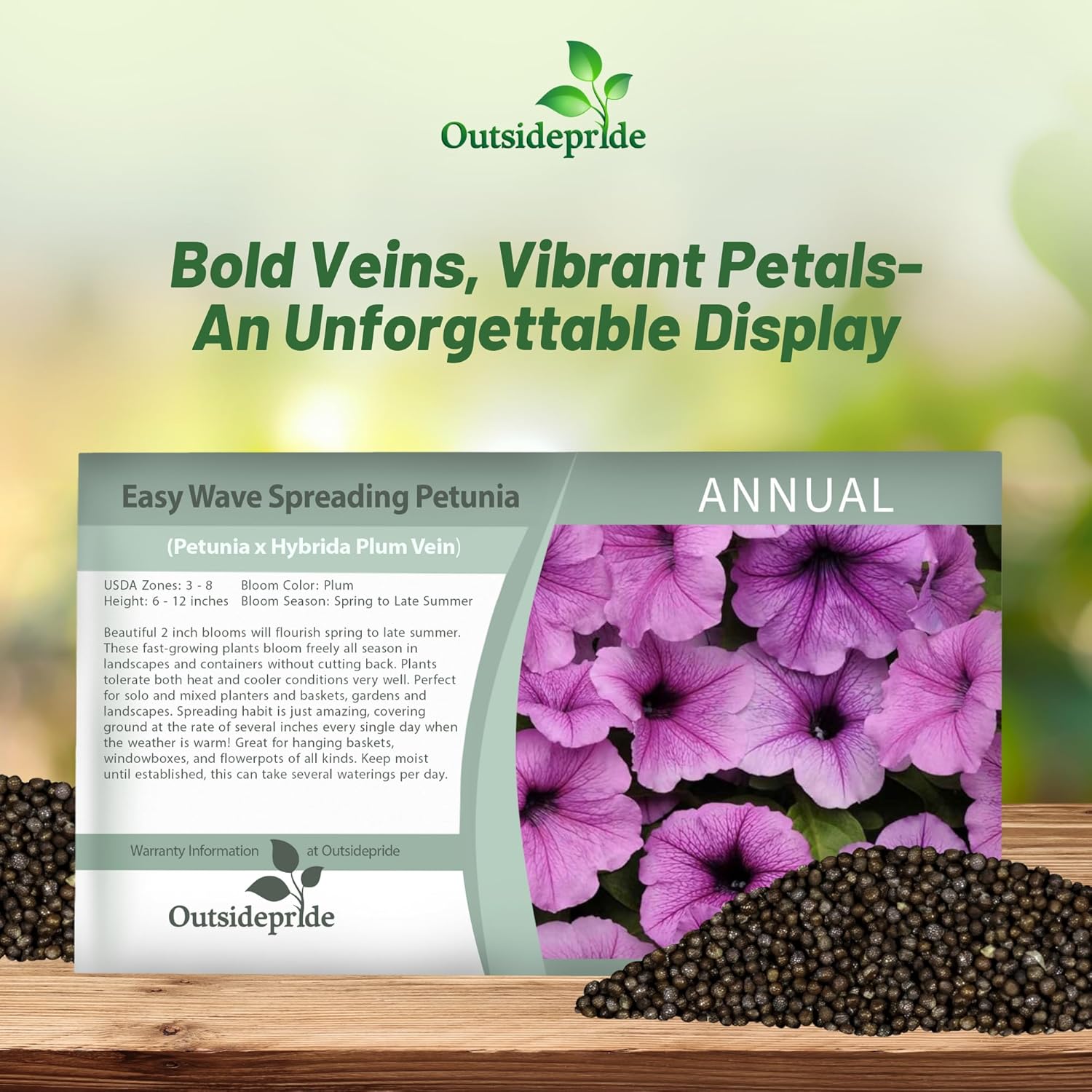 Easy Wave Plum Vein Petunia Seed Packet